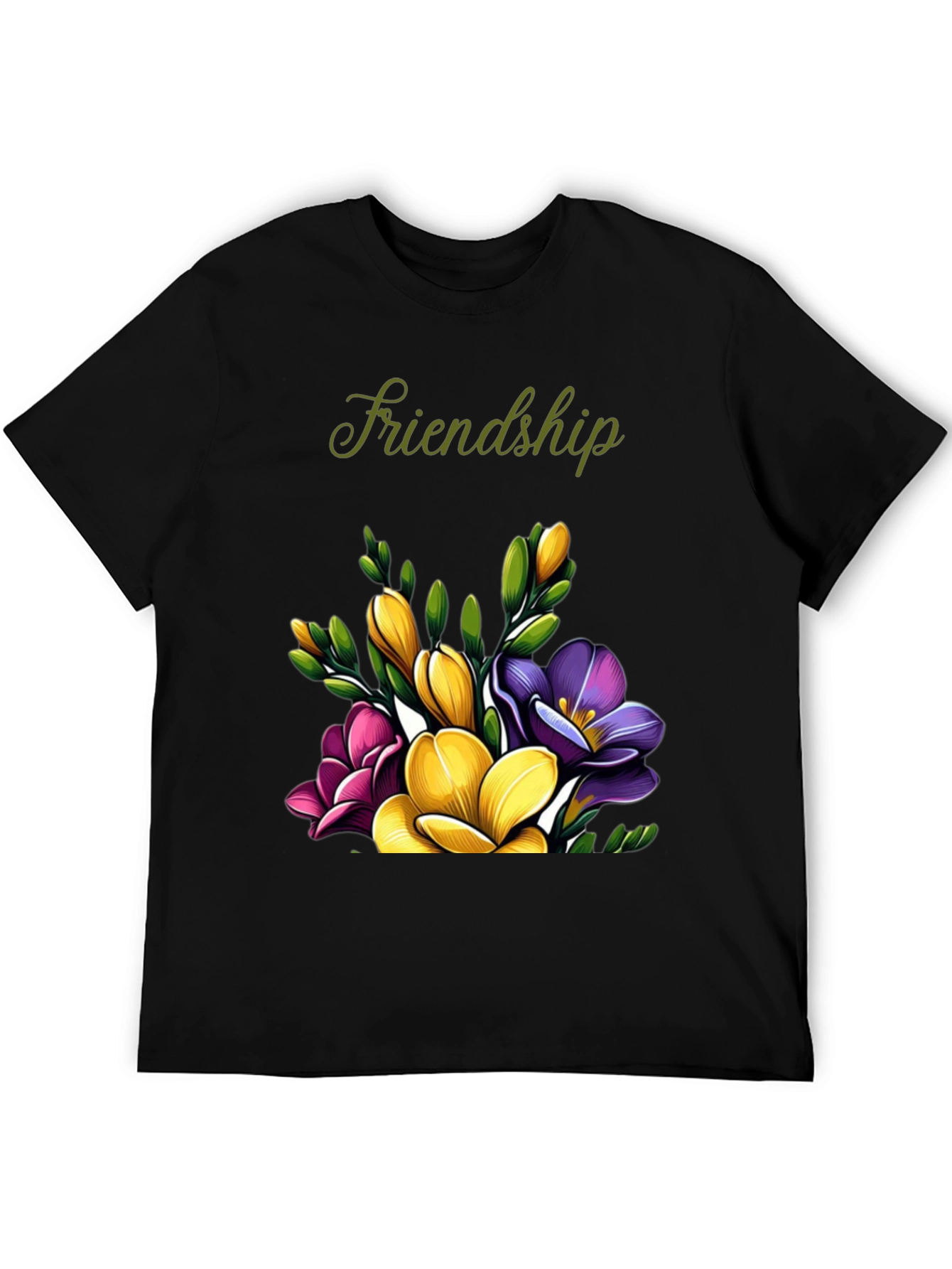 Friendship Floral T-Shirt - Black