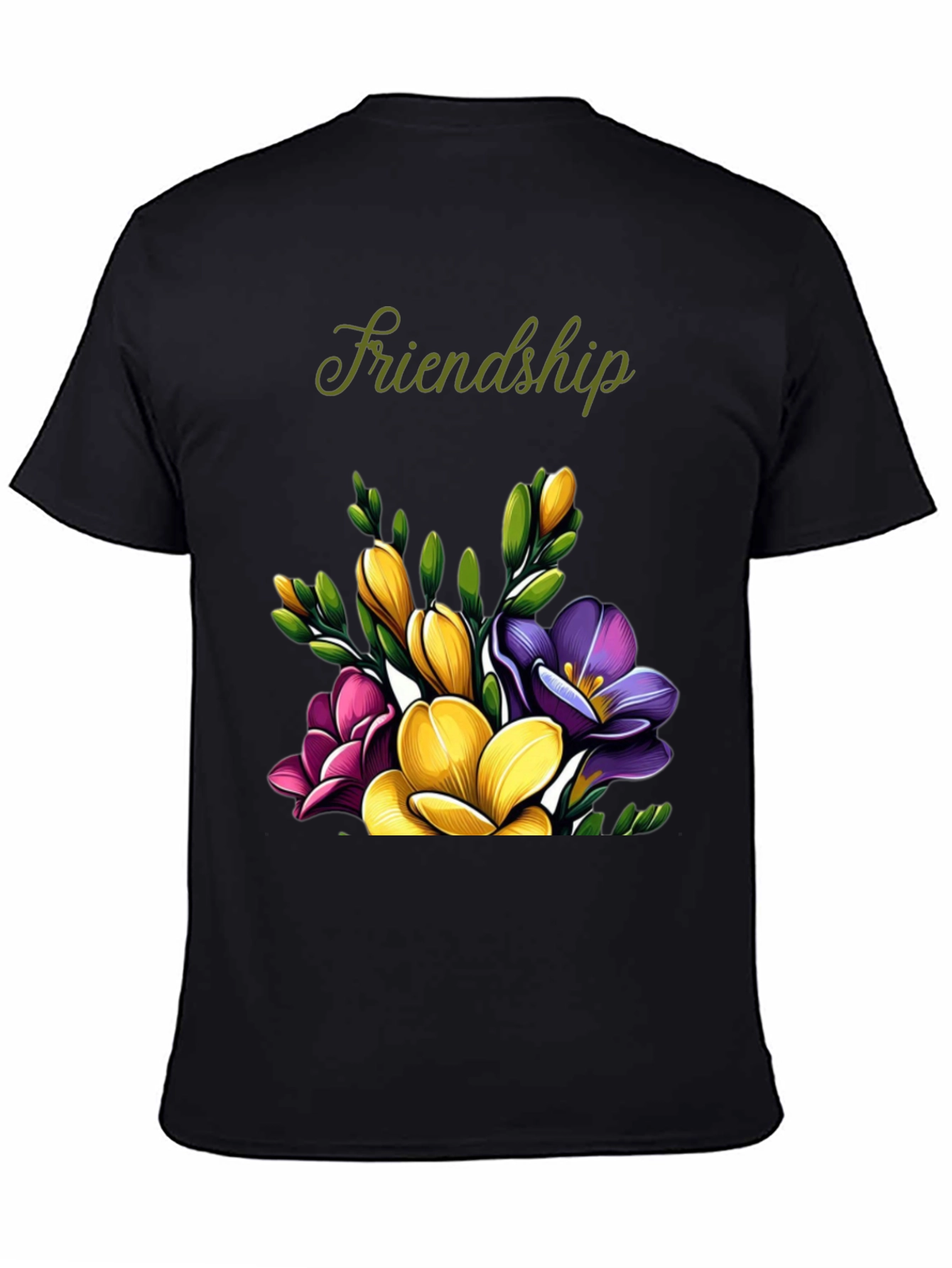 Friendship Floral T-Shirt - Black