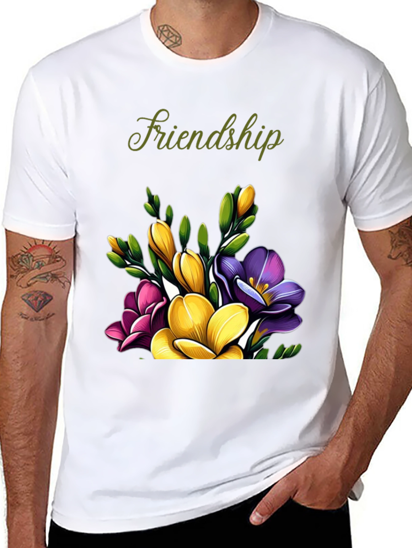 Friendship Floral T-Shirt - Black