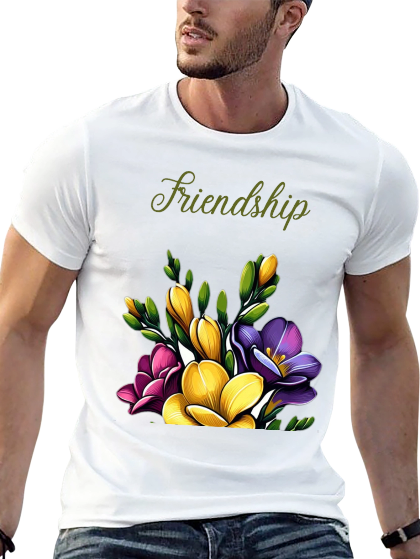 Friendship Floral T-Shirt - Black