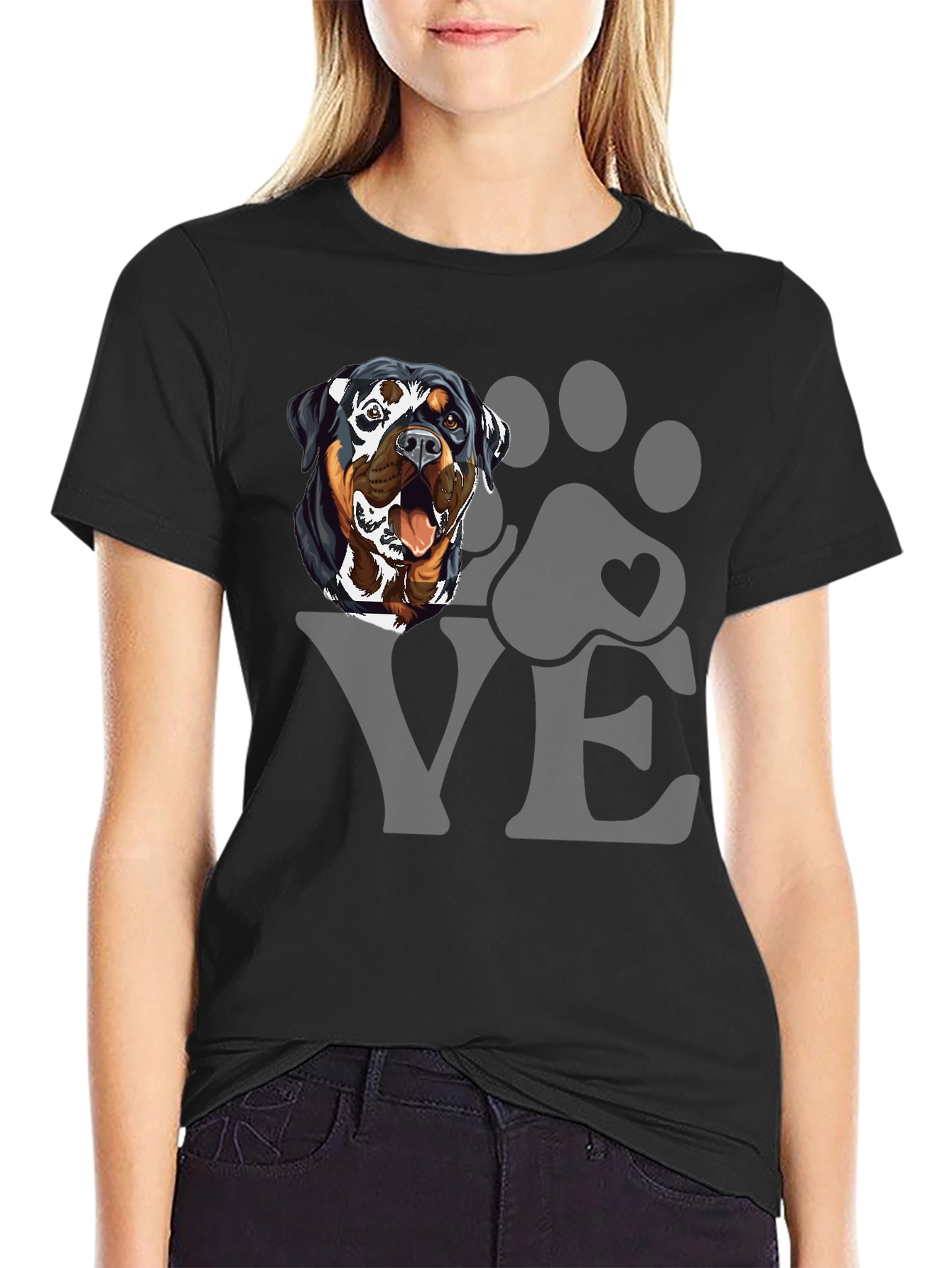 Rottweiler Dog Love Graphic T-Shirt