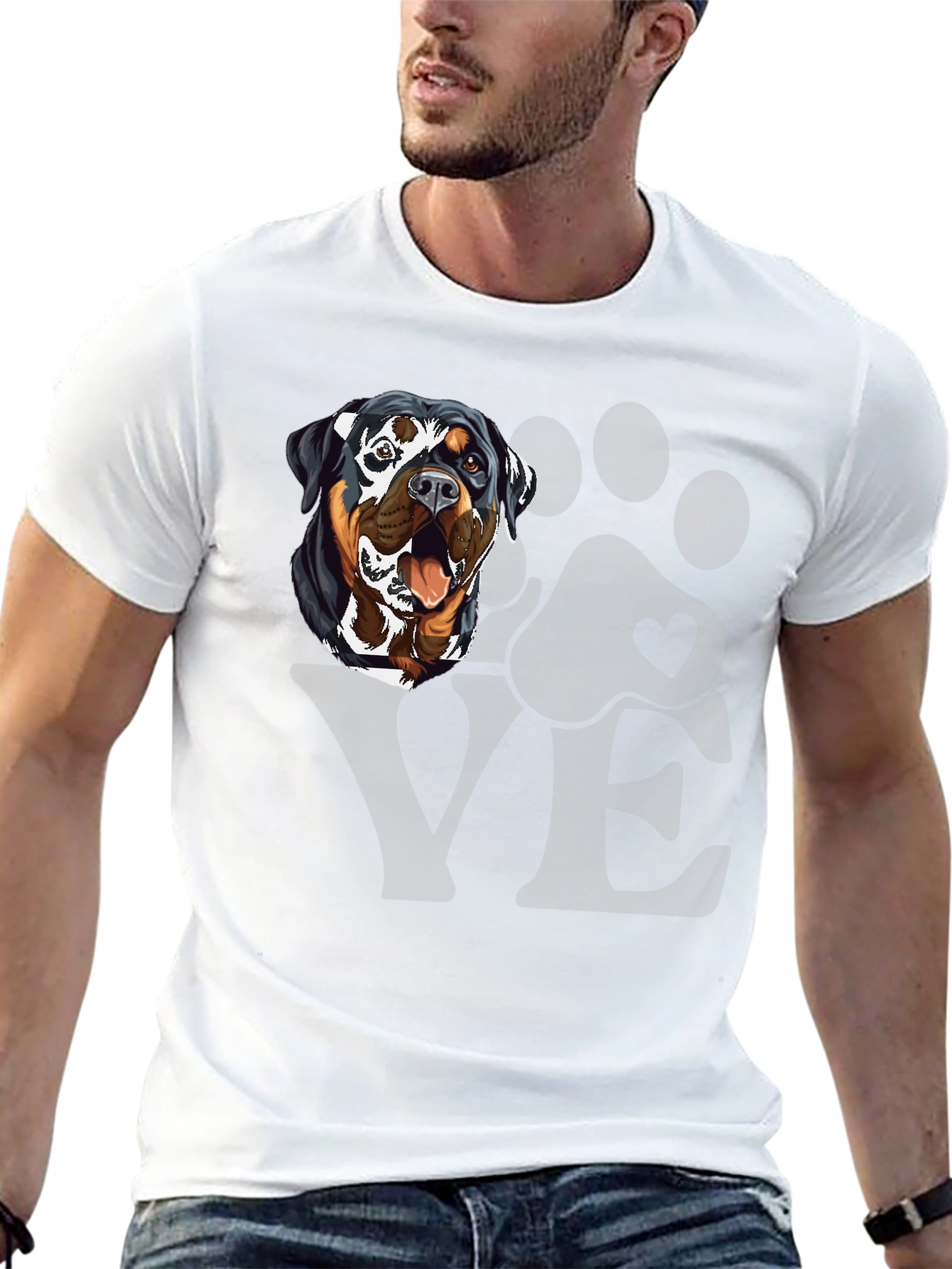 Rottweiler Dog Love Graphic T-Shirt
