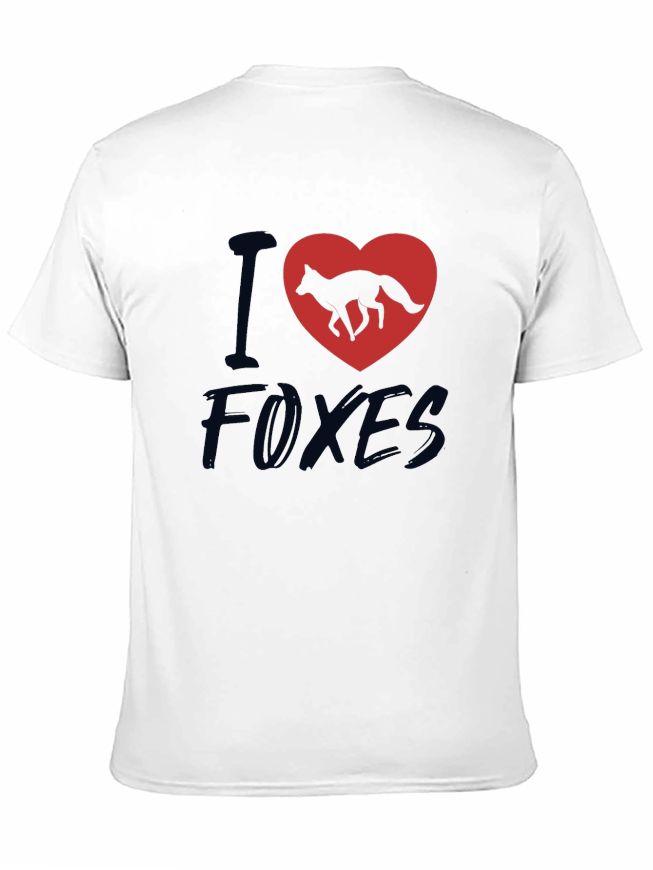 I Heart Foxes T-Shirt - Black Cotton Tee