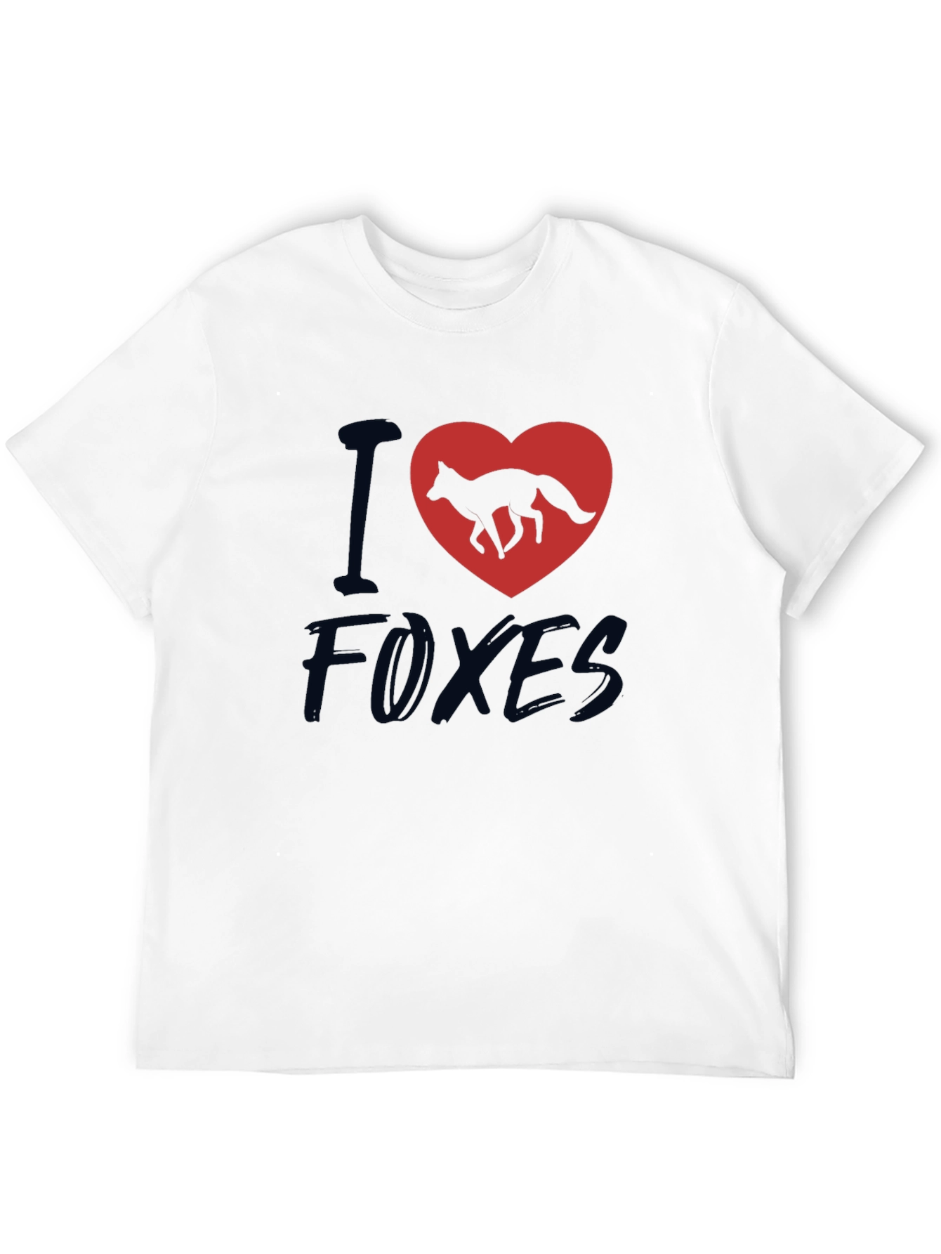 I Heart Foxes T-Shirt - Black Cotton Tee