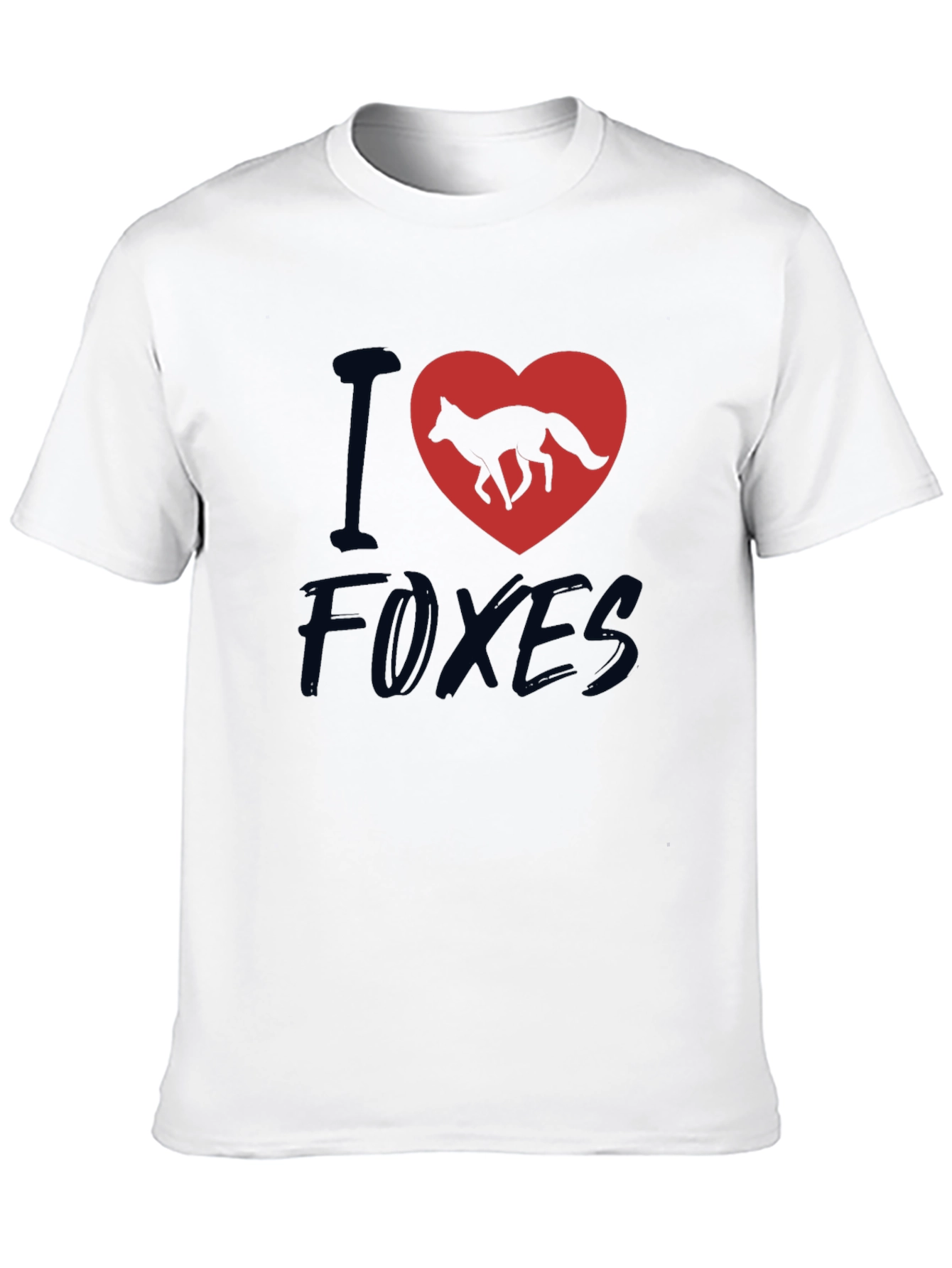 I Heart Foxes T-Shirt - Black Cotton Tee