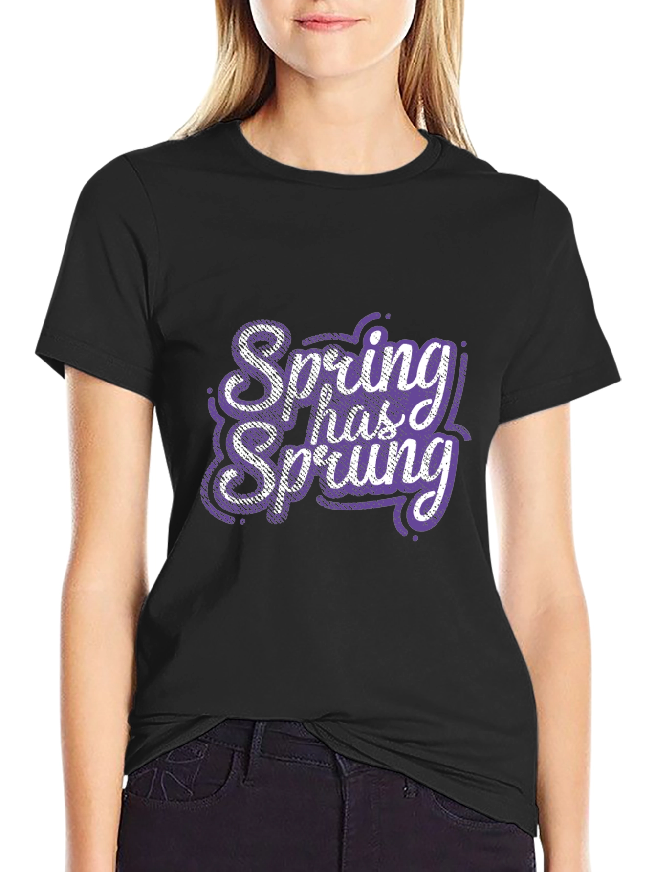 Spring Has Sprung Graphic Tee - Trendy Black Shirt