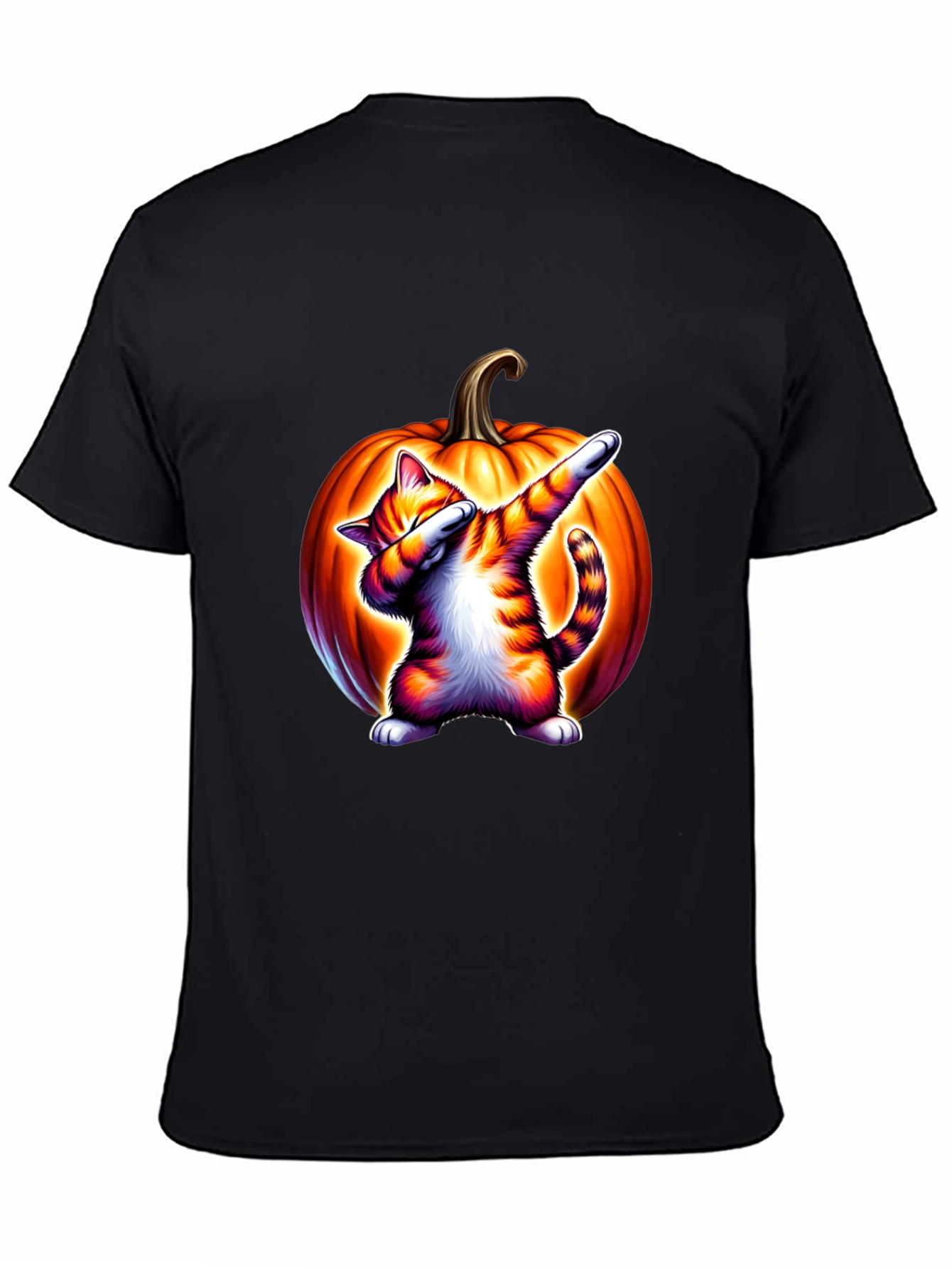 Dabbing Cat Pumpkin Halloween T-Shirt