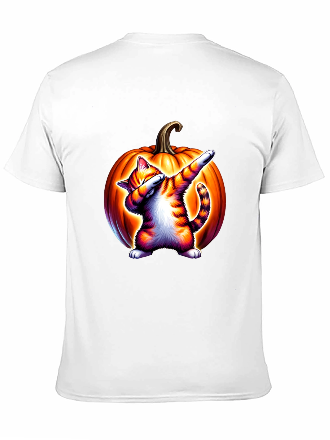 Dabbing Cat Pumpkin Halloween T-Shirt