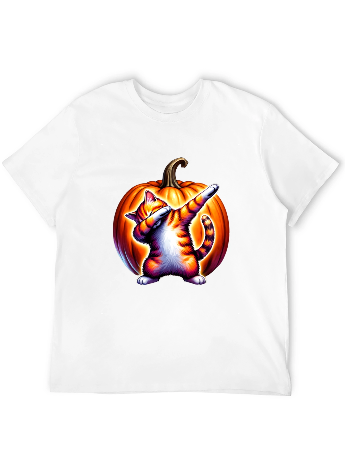 Dabbing Cat Pumpkin Halloween T-Shirt