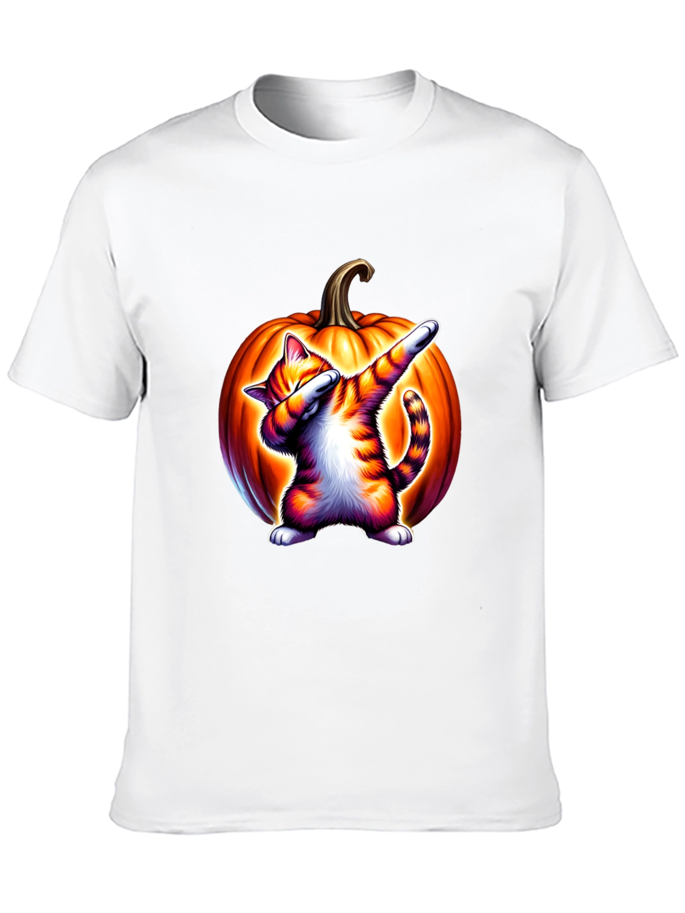 Dabbing Cat Pumpkin Halloween T-Shirt
