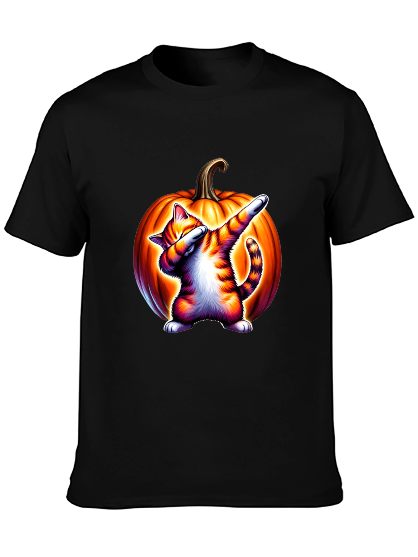 Dabbing Cat Pumpkin Halloween T-Shirt