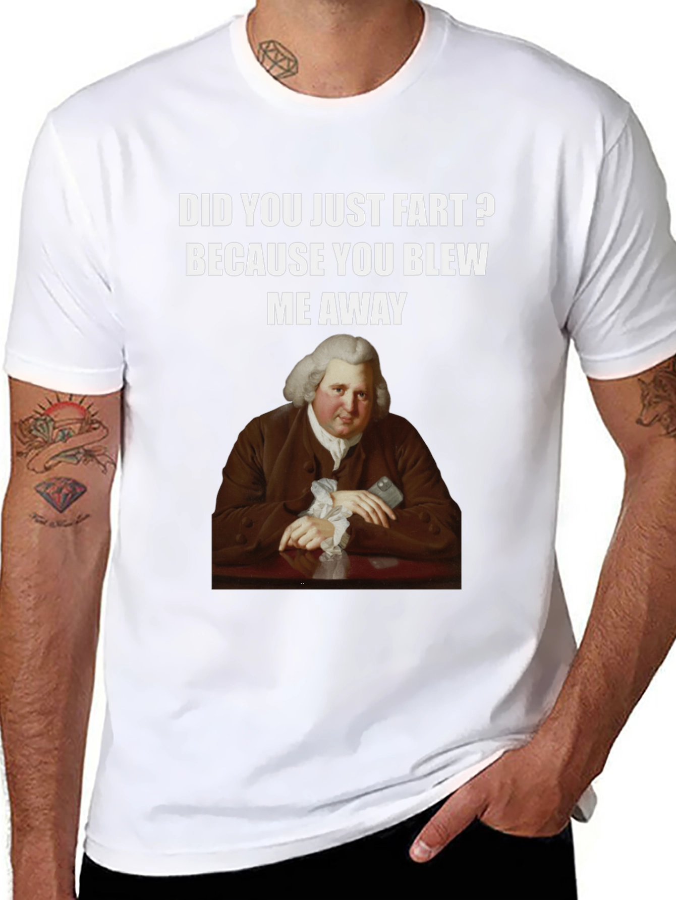 Humorous Fart T-Shirt with Classical Art