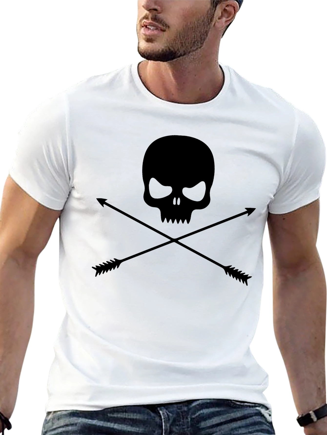 Skull & Arrows Graphic Tee - Mens Black T-Shirt