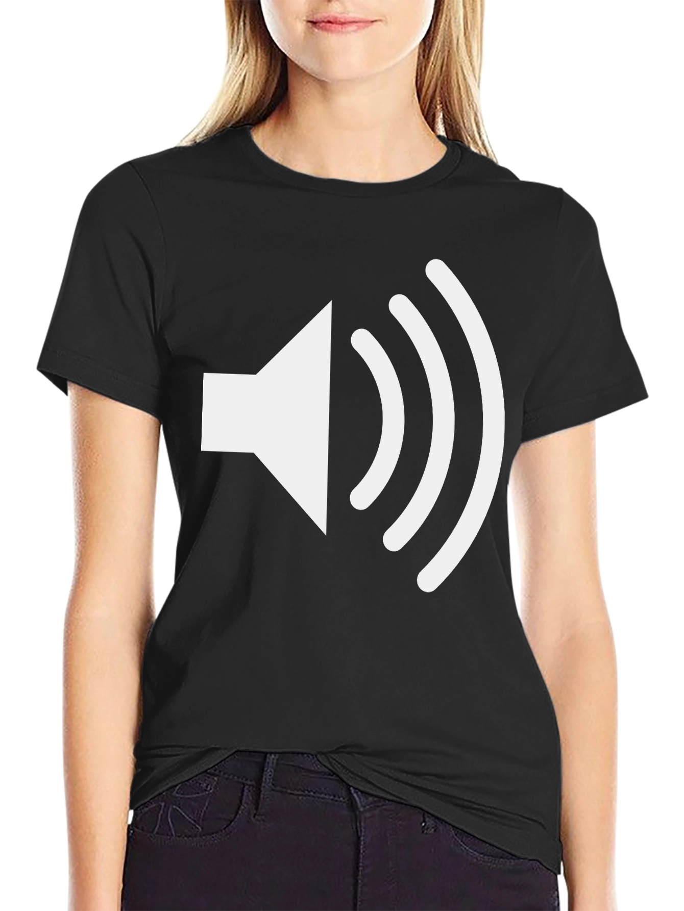 Sound Wave Graphic Tee - Black Cotton T-Shirt