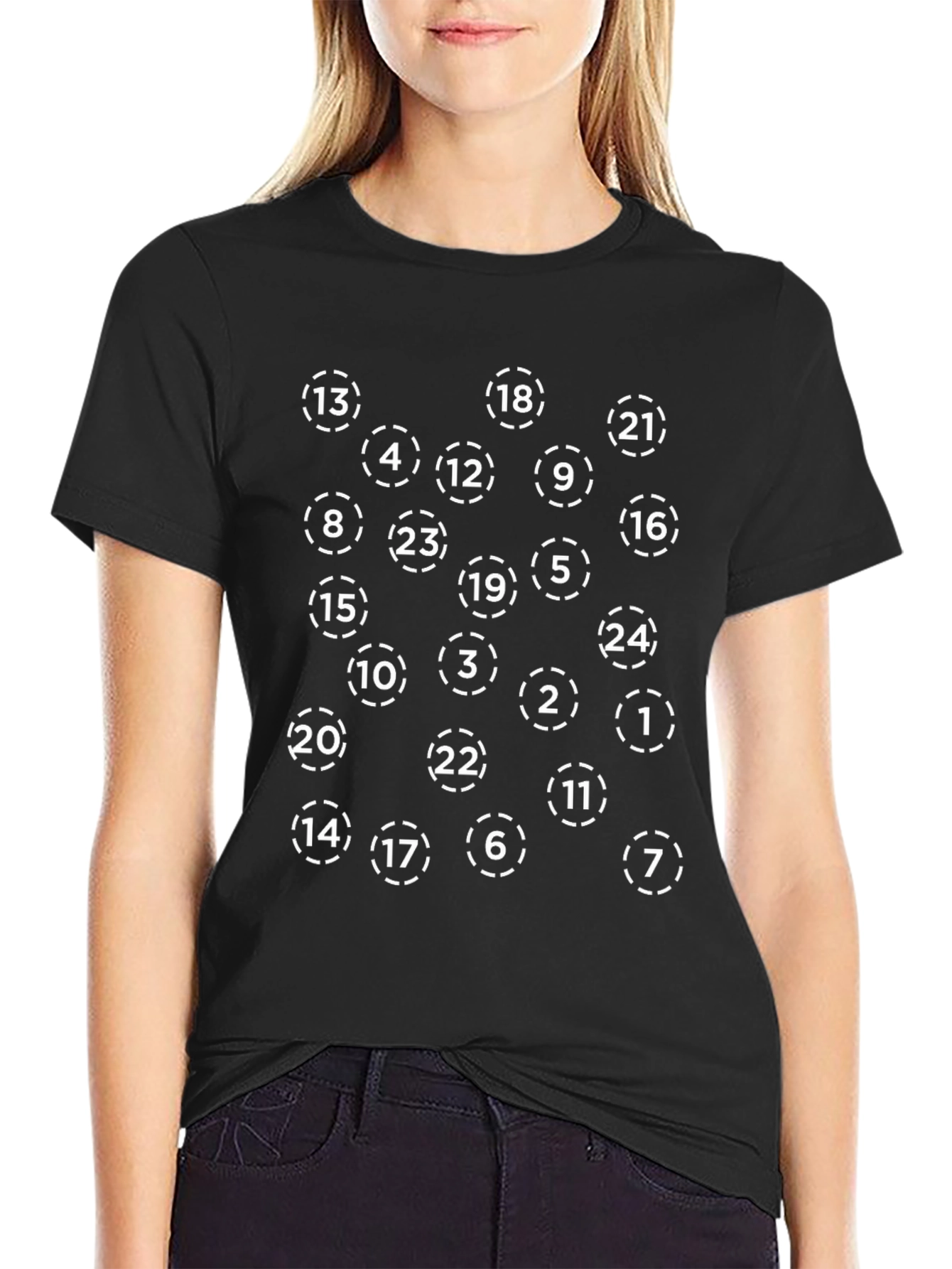 Numbered Circle Pattern T-Shirt