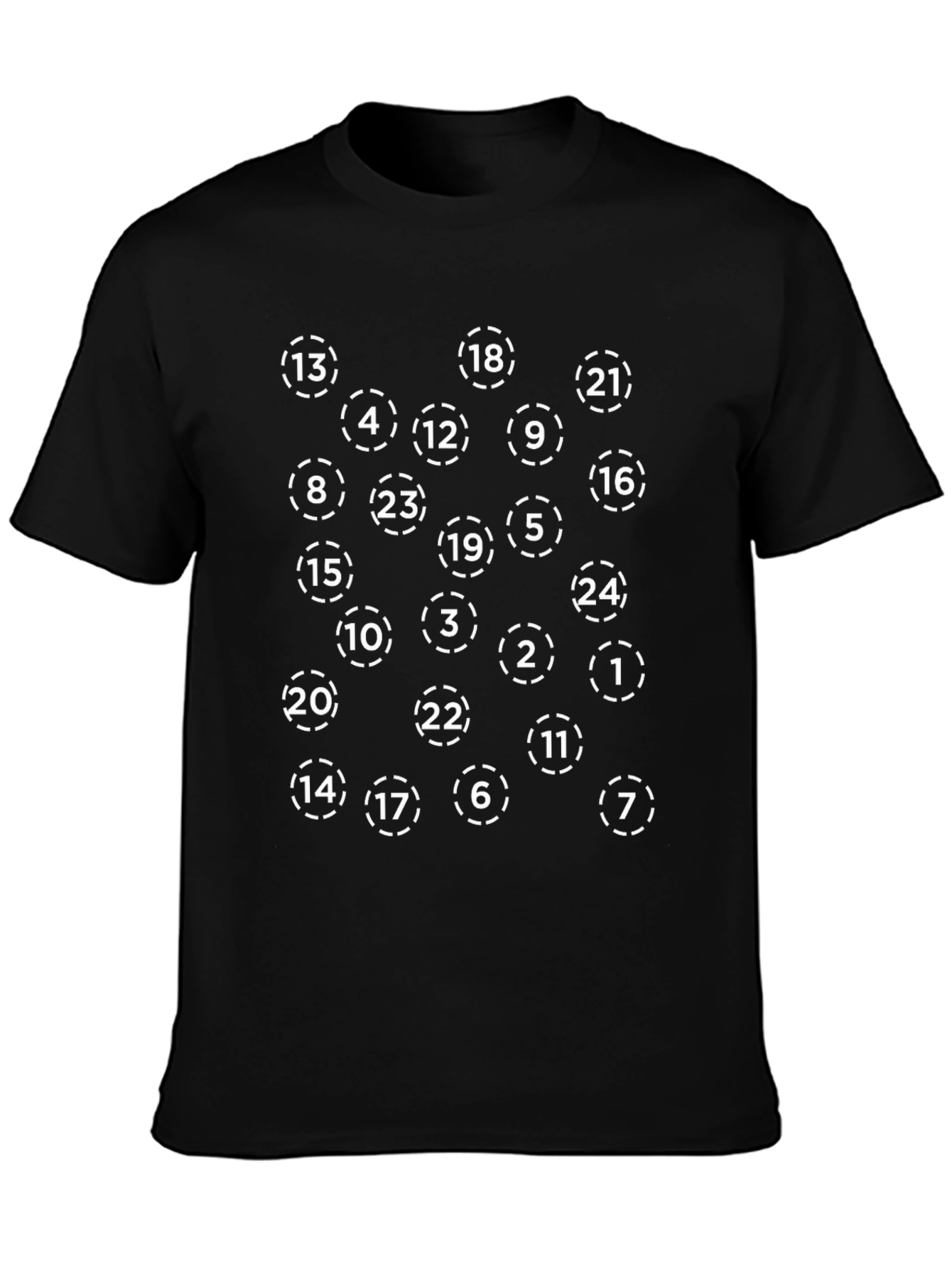 Numbered Circle Pattern T-Shirt
