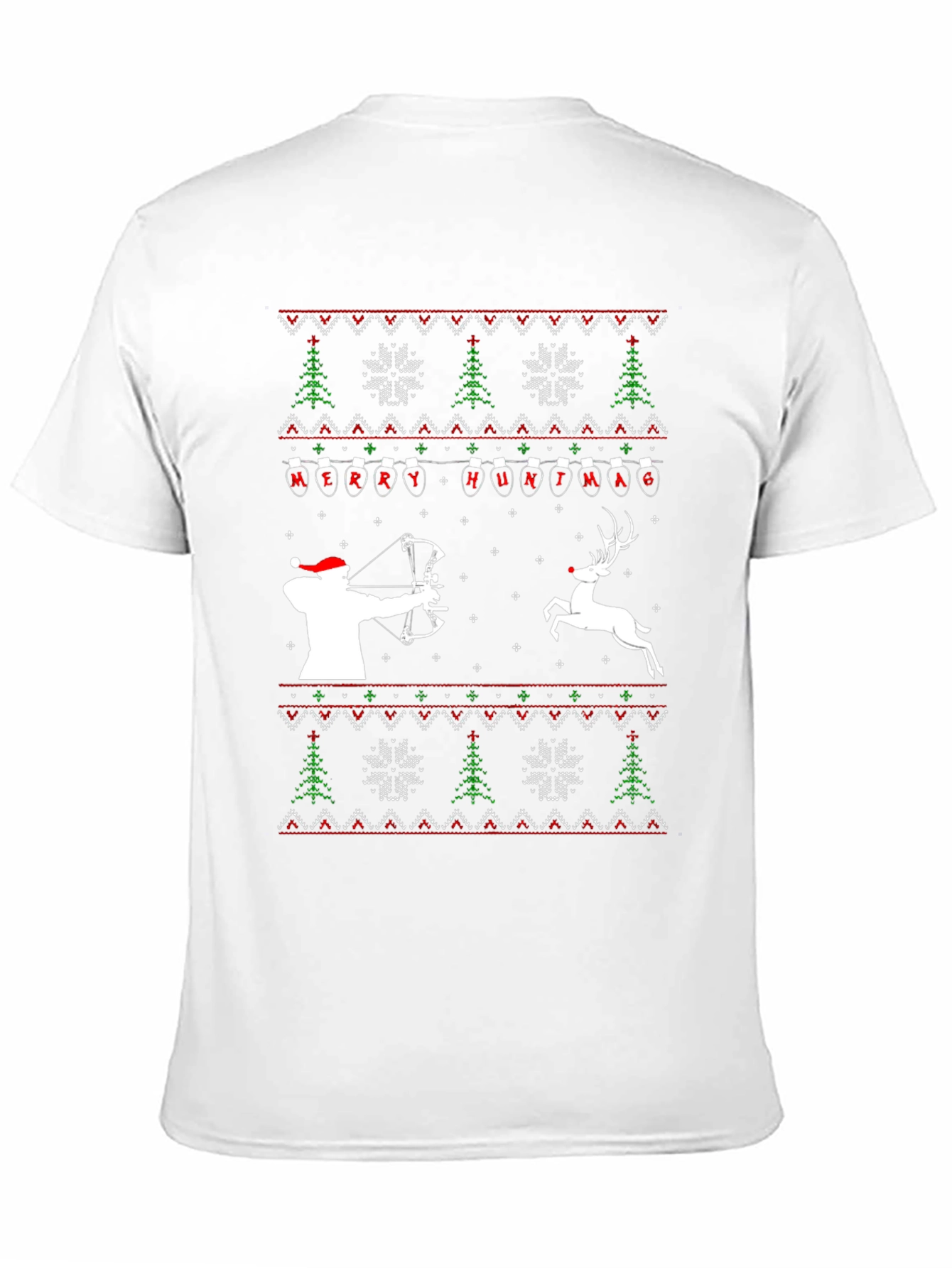 Merry Huntmas T-Shirt - Ugly Christmas Sweater Style Tee