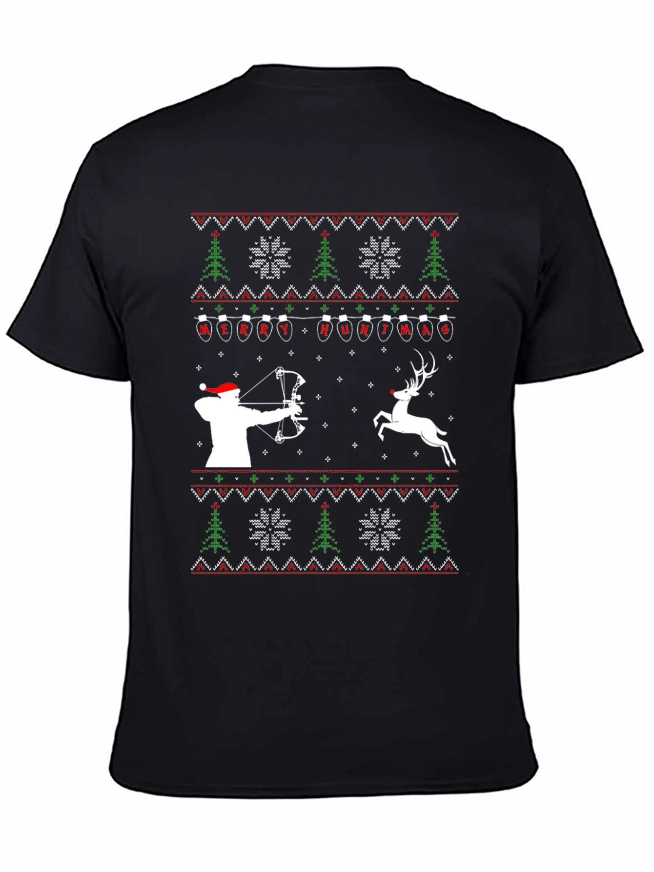 Merry Huntmas T-Shirt - Ugly Christmas Sweater Style Tee