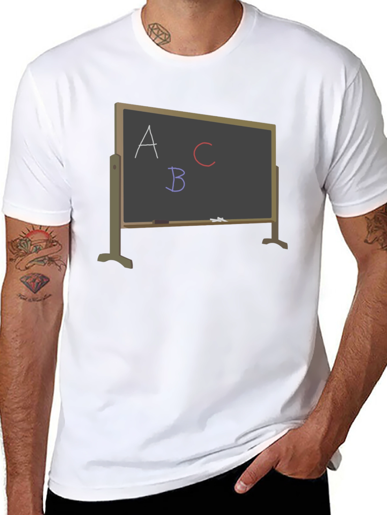 Black ABC Chalkboard Graphic T-Shirt