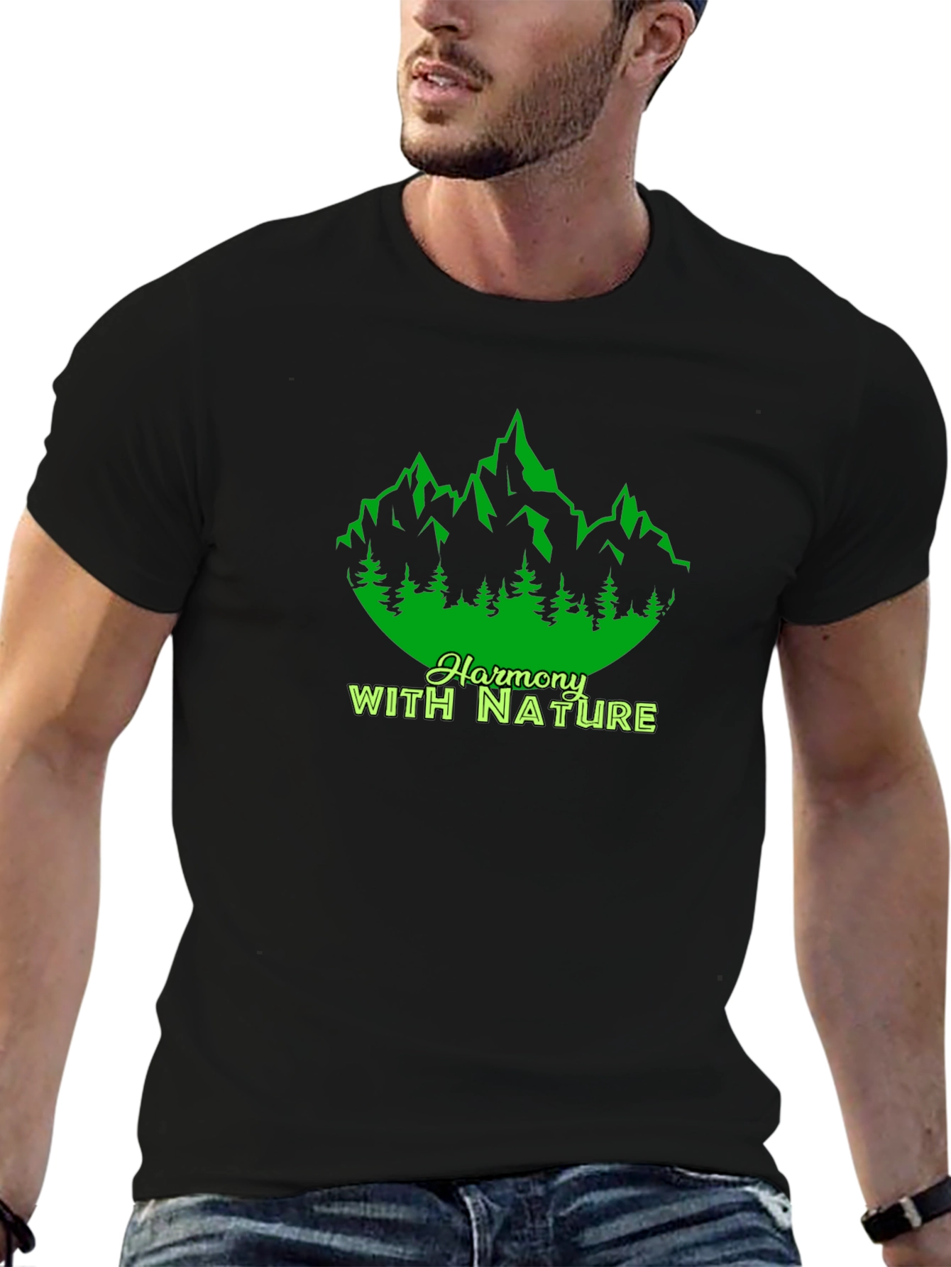 Harmony With Nature Graphic Tee - Black