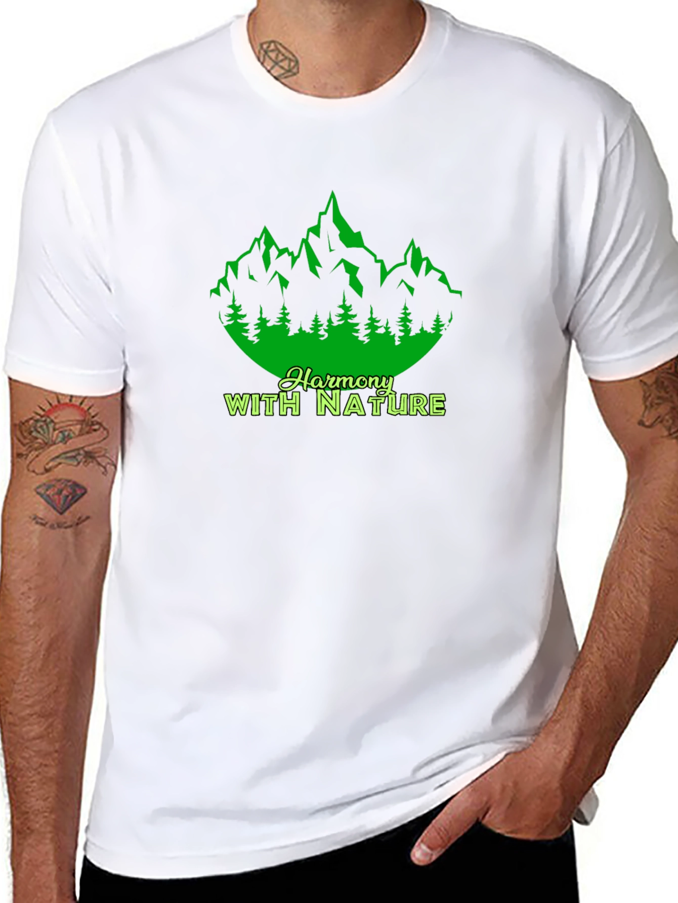 Harmony With Nature Graphic Tee - Black