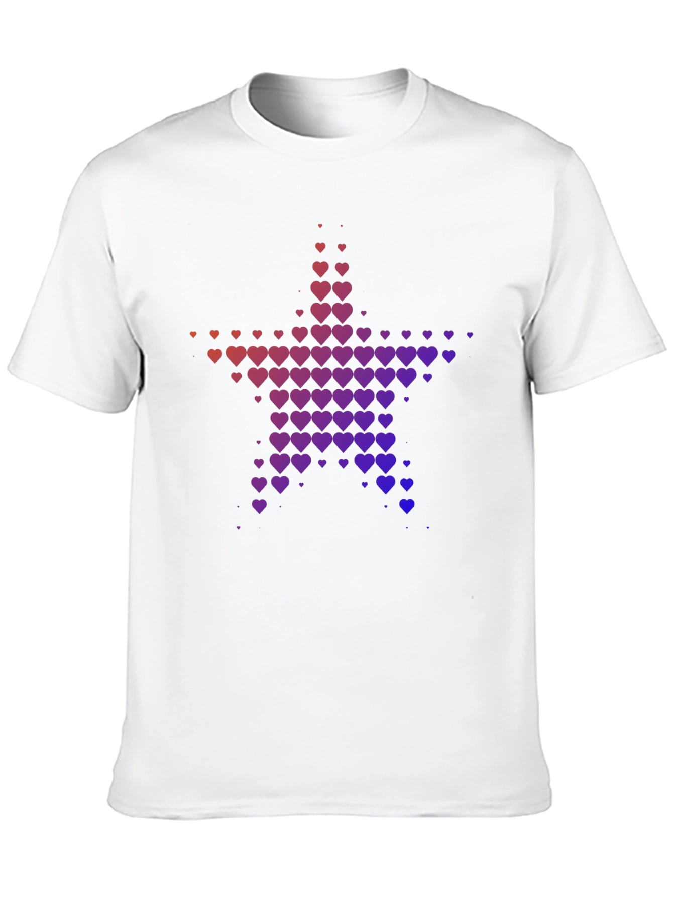 Heart Star Graphic Tee - Black Casual T-Shirt