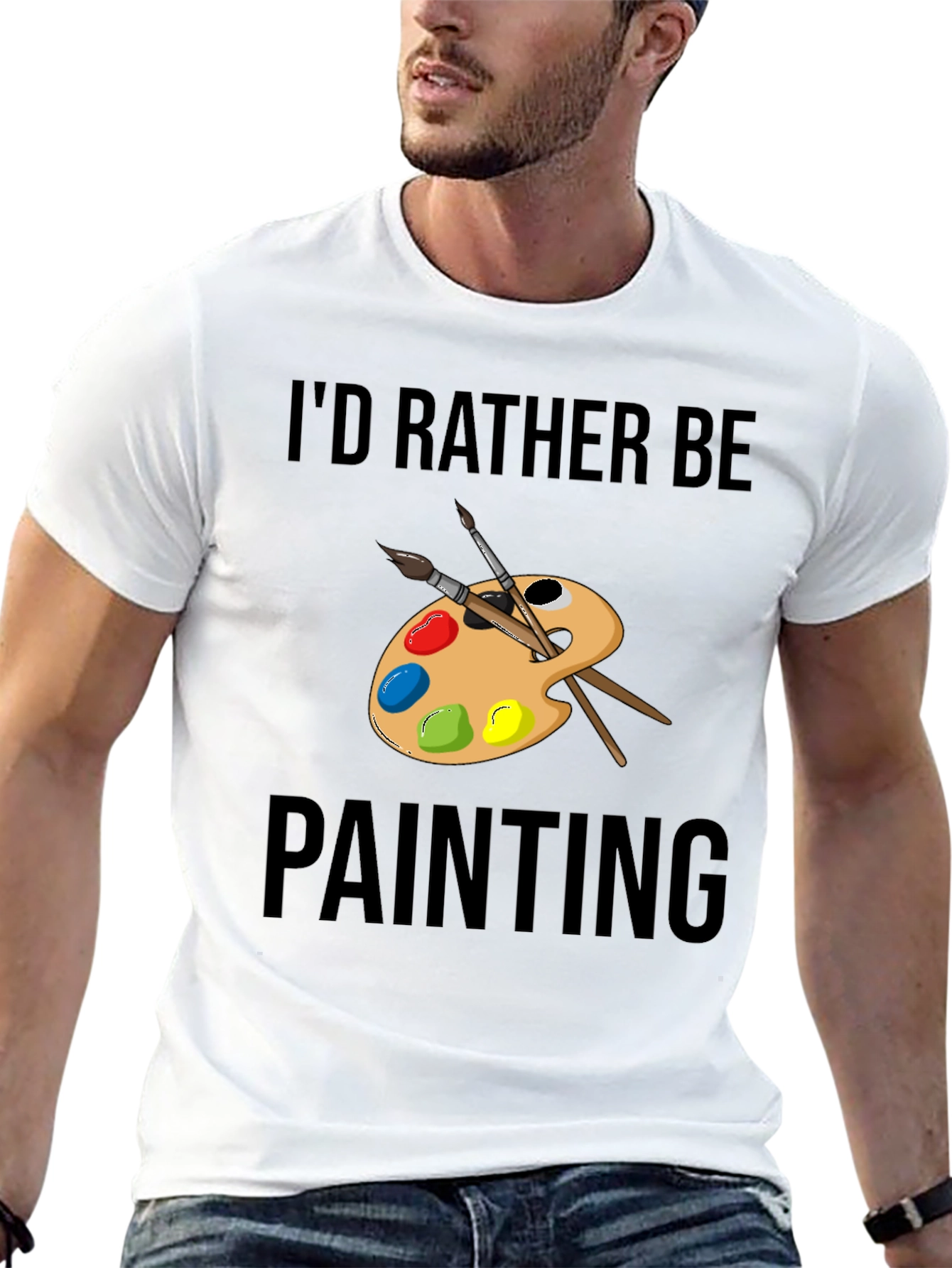 Id Rather Be Painting T-Shirt Artistic Tee