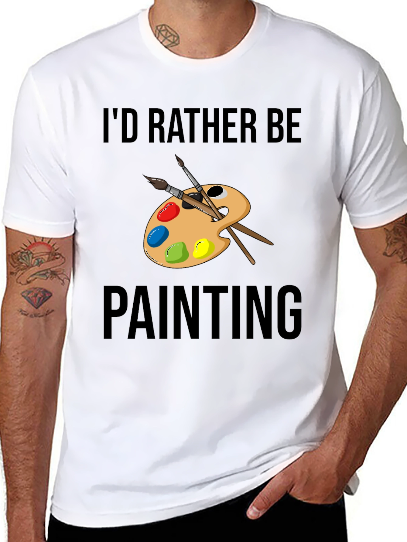 Id Rather Be Painting T-Shirt Artistic Tee