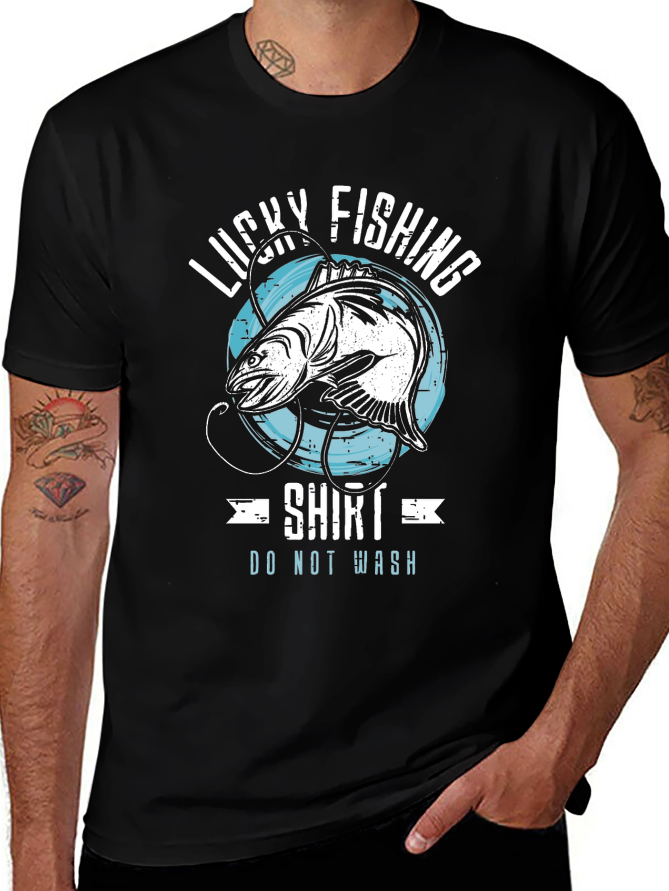 Lucky Fishing Shirt - Novelty Graphic Tee