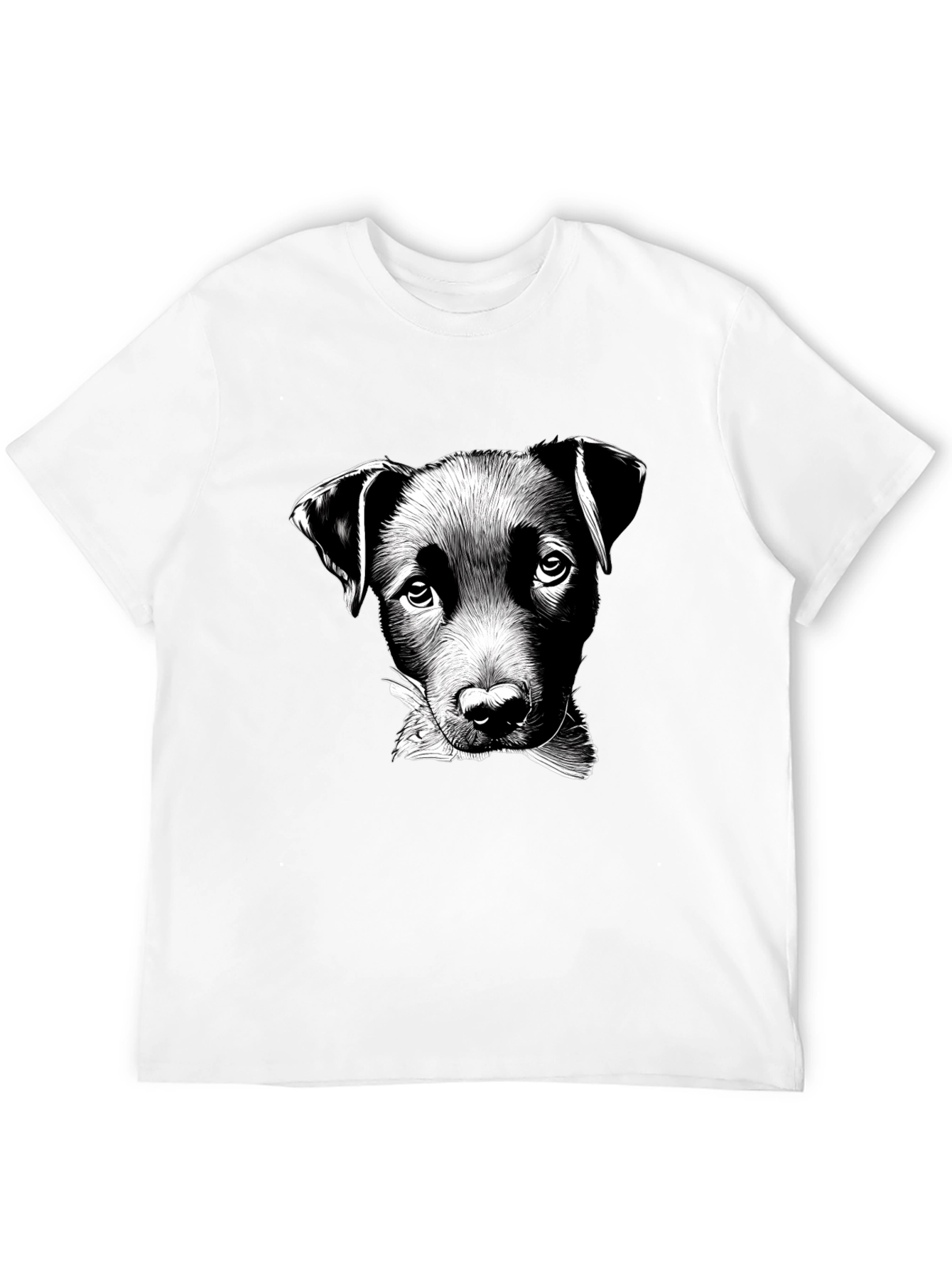 Dog Sketch Graphic Black T-Shirt