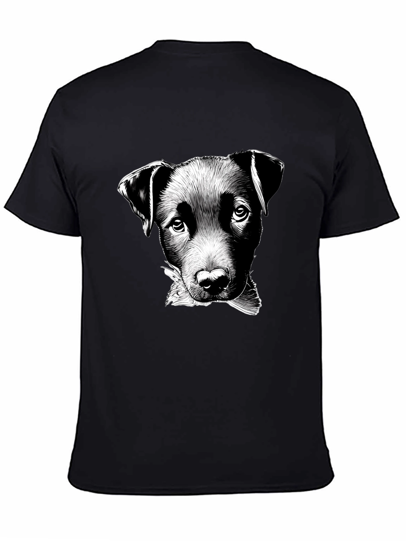Dog Sketch Graphic Black T-Shirt
