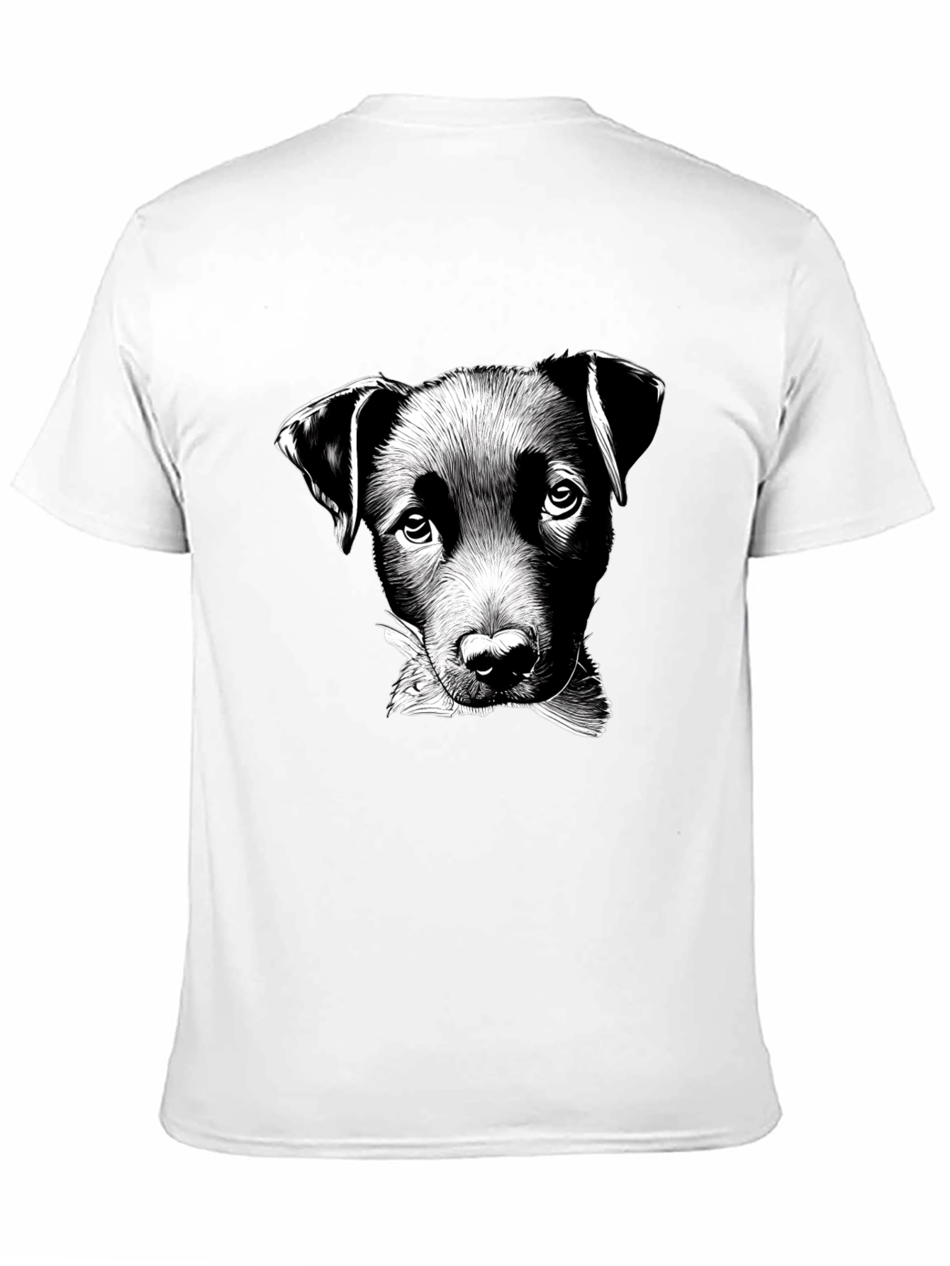 Dog Sketch Graphic Black T-Shirt