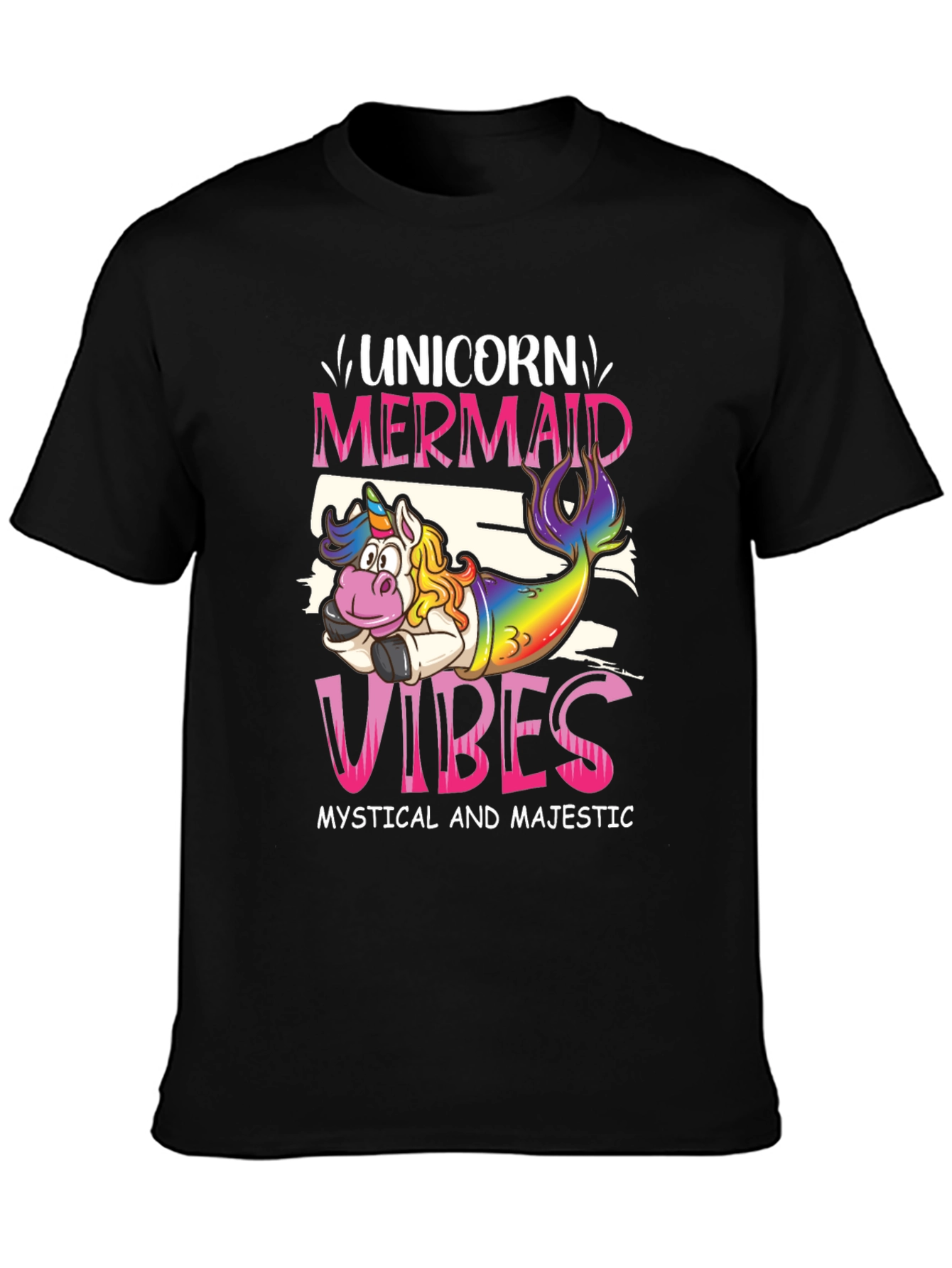 Unicorn Mermaid Vibes Graphic T-Shirt