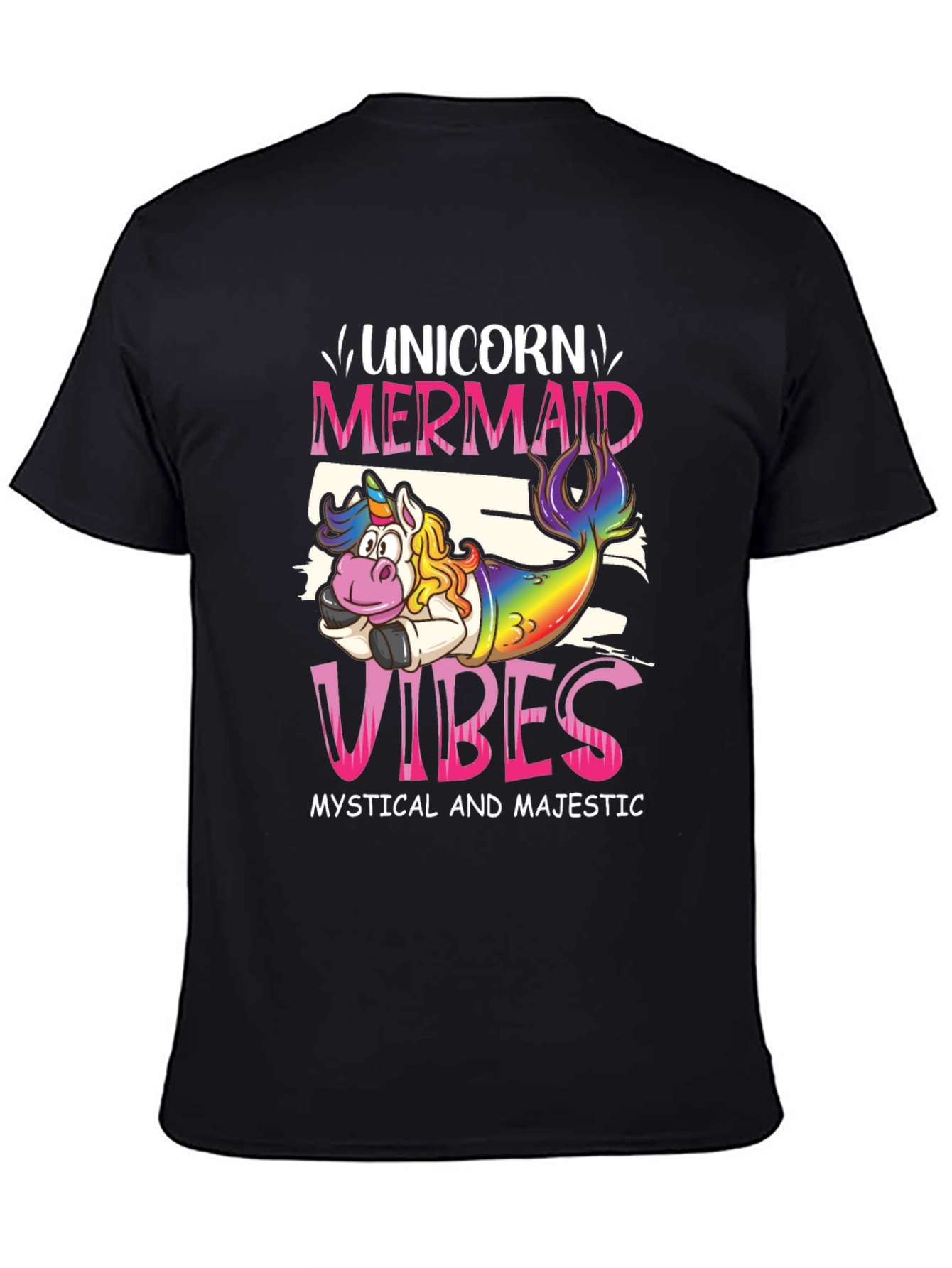 Unicorn Mermaid Vibes Graphic T-Shirt