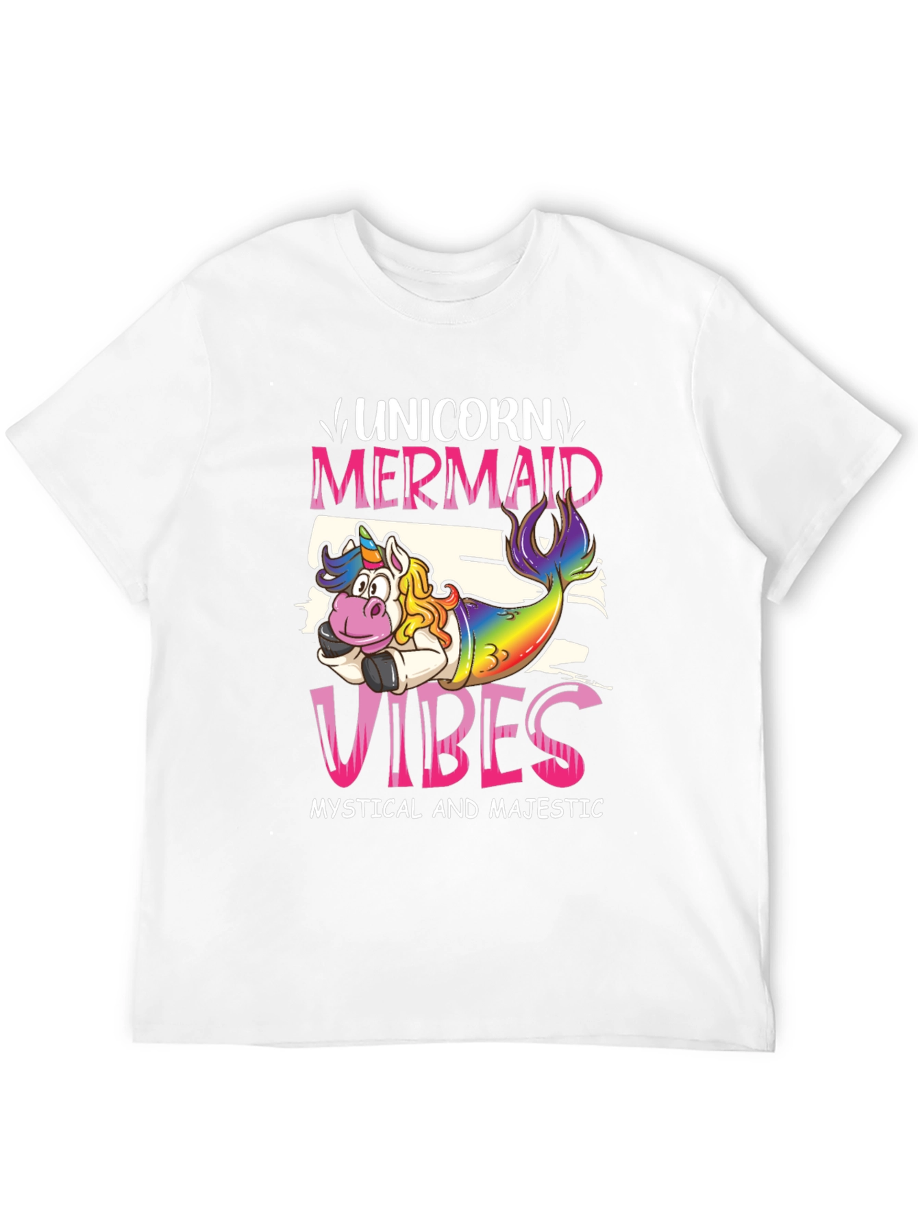 Unicorn Mermaid Vibes Graphic T-Shirt