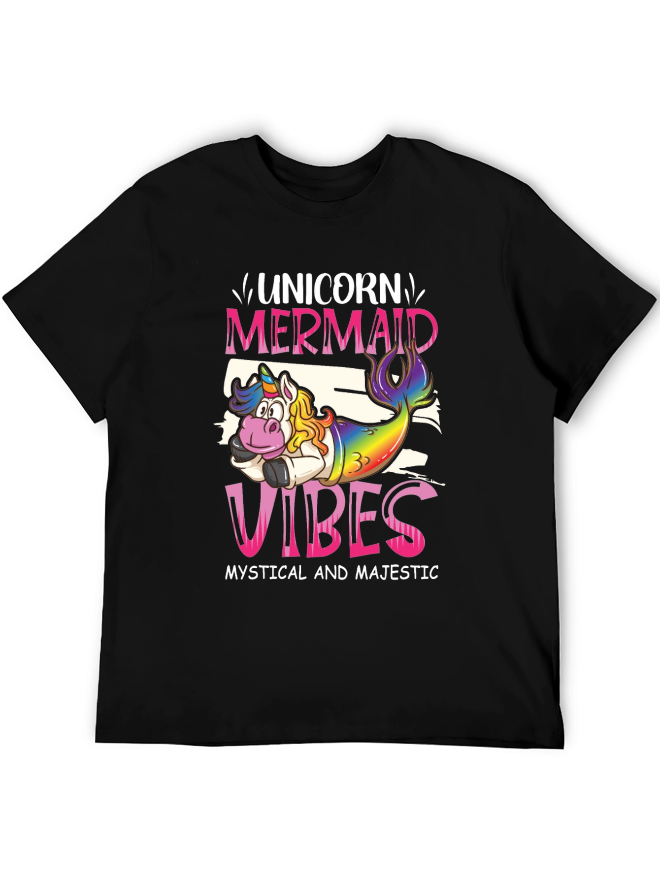 Unicorn Mermaid Vibes Graphic T-Shirt