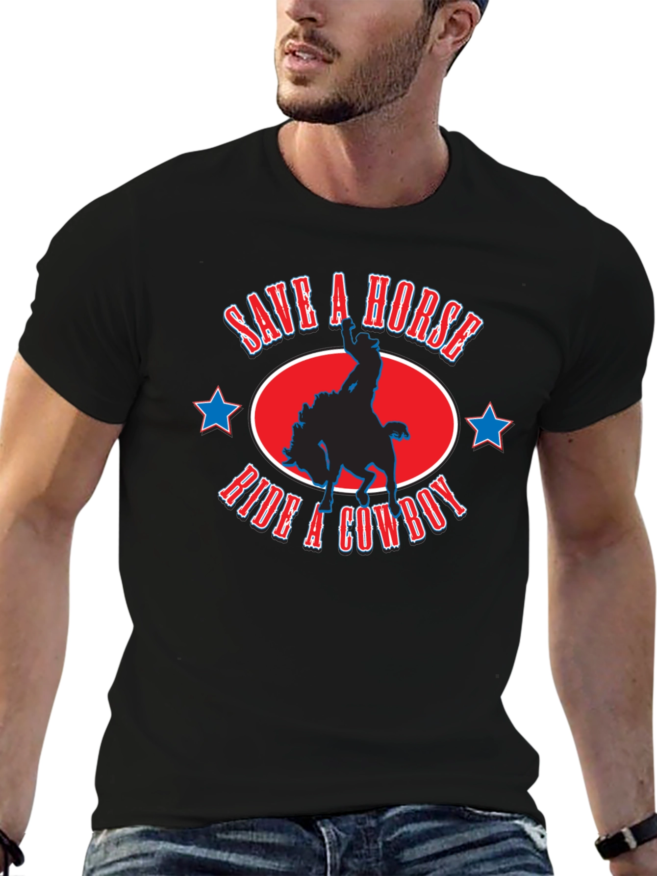Save A Horse Ride A Cowboy Graphic T-Shirt