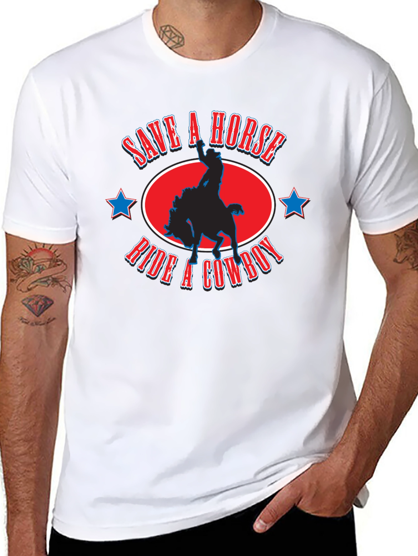 Save A Horse Ride A Cowboy Graphic T-Shirt