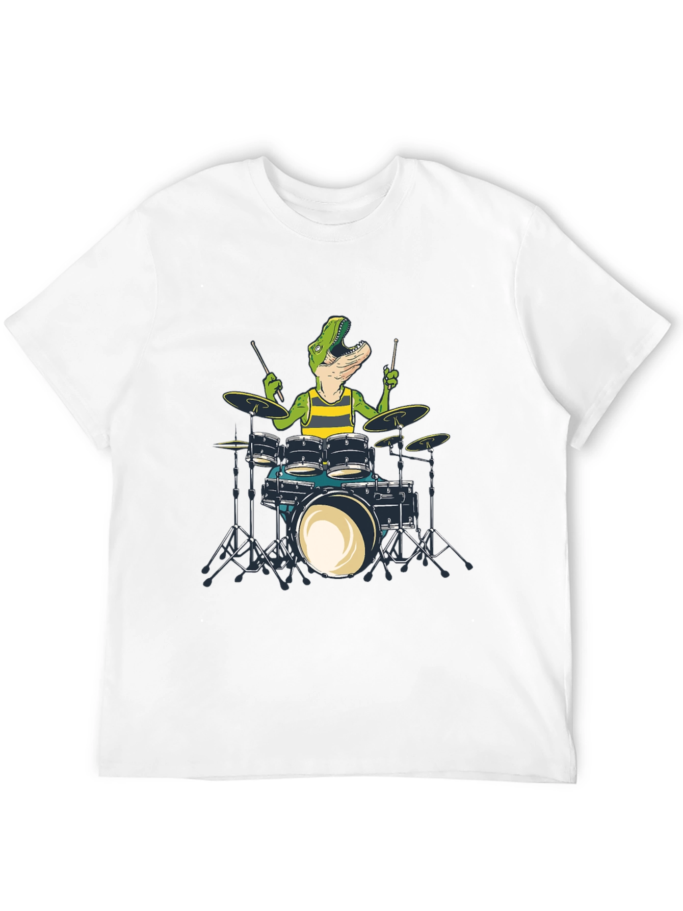 Dino Drummer Graphic Tee - Rock n Roar T-Shirt