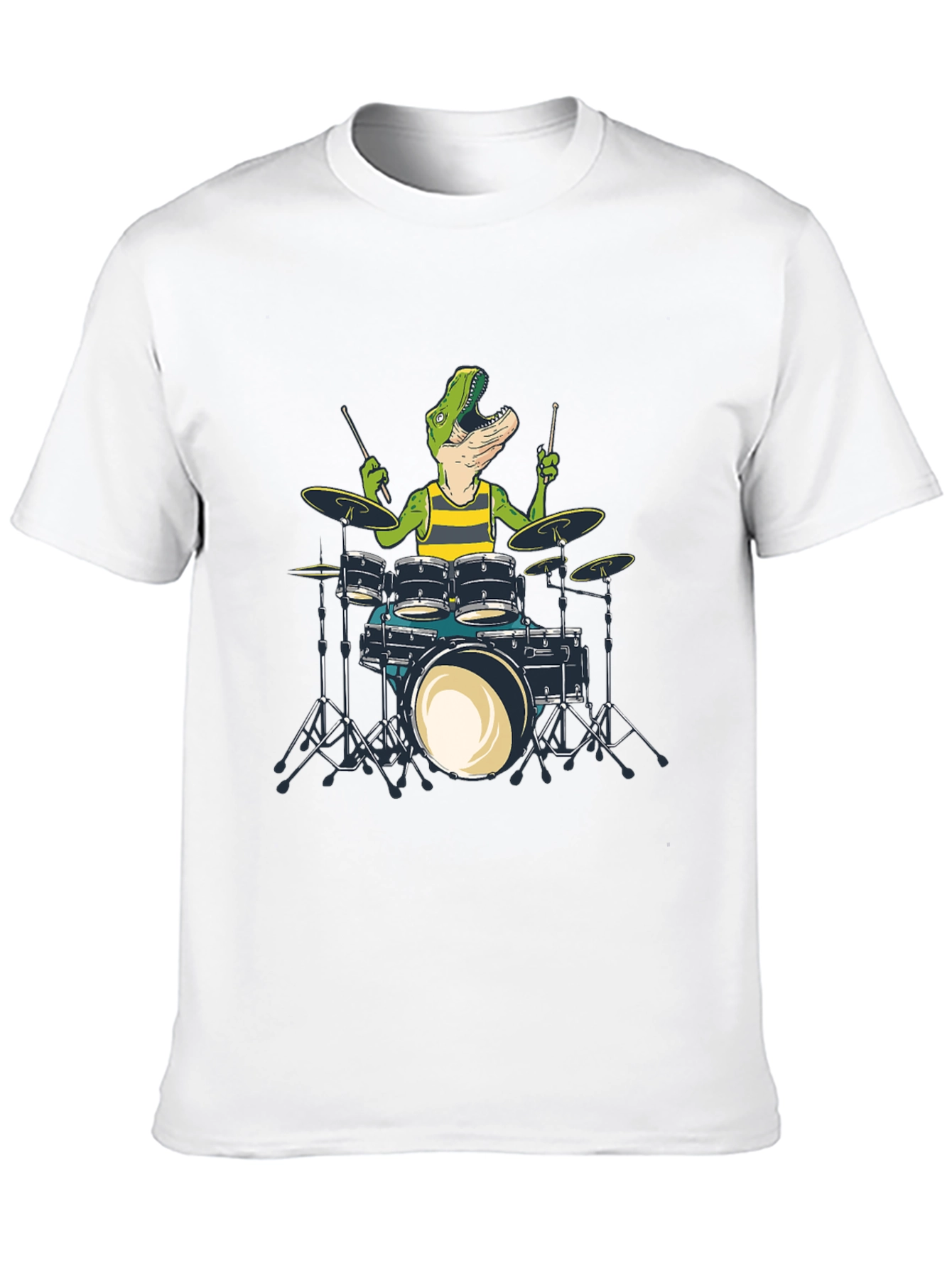 Dino Drummer Graphic Tee - Rock n Roar T-Shirt