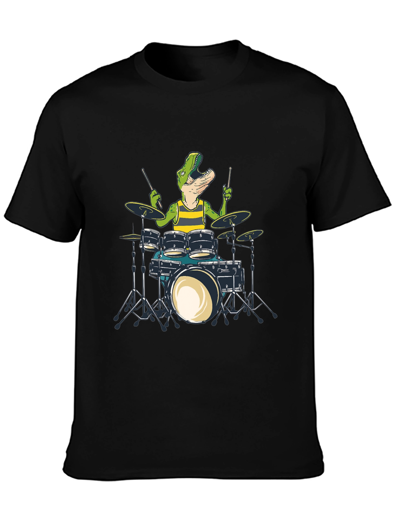 Dino Drummer Graphic Tee - Rock n Roar T-Shirt