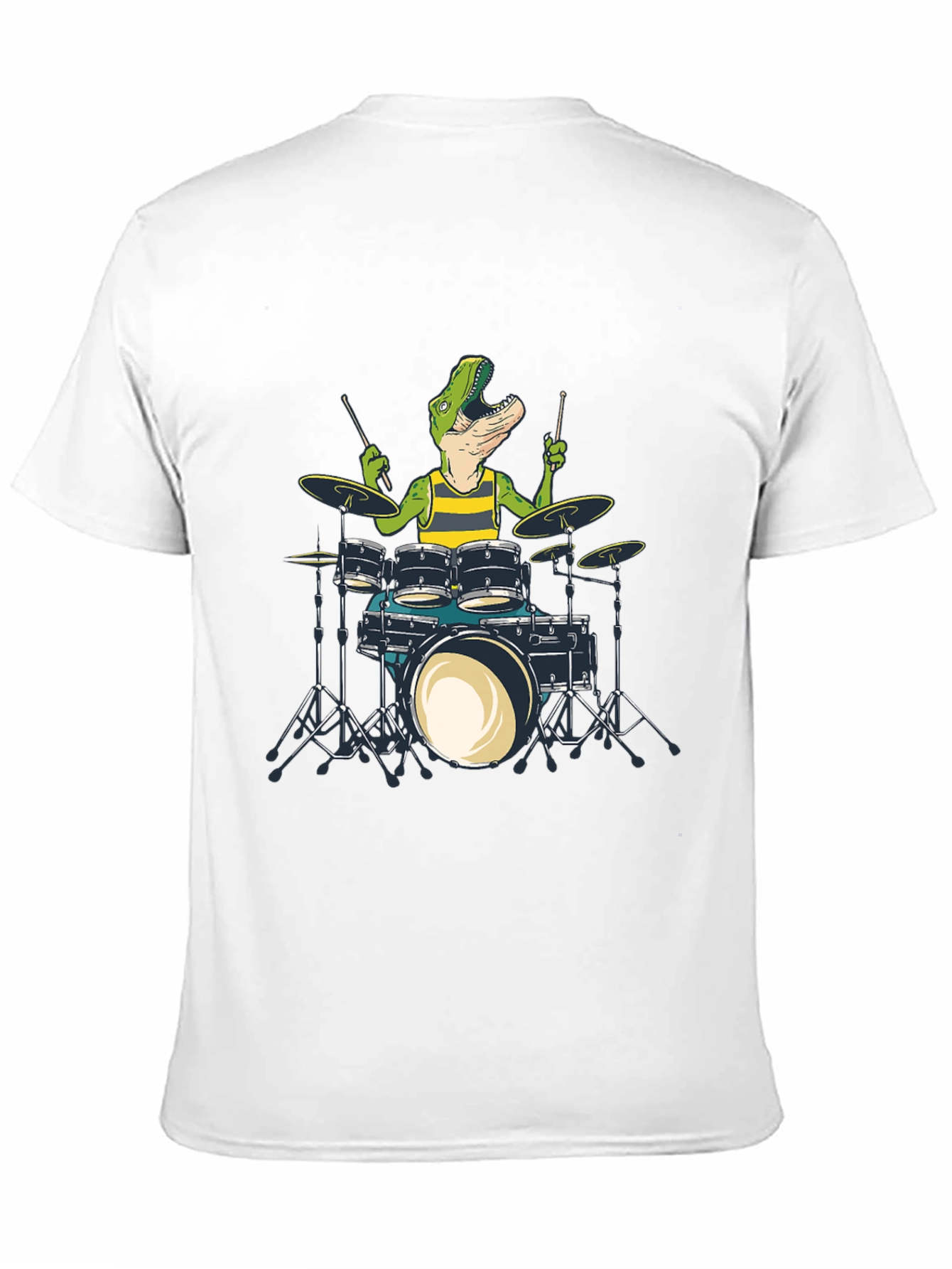 Dino Drummer Graphic Tee - Rock n Roar T-Shirt