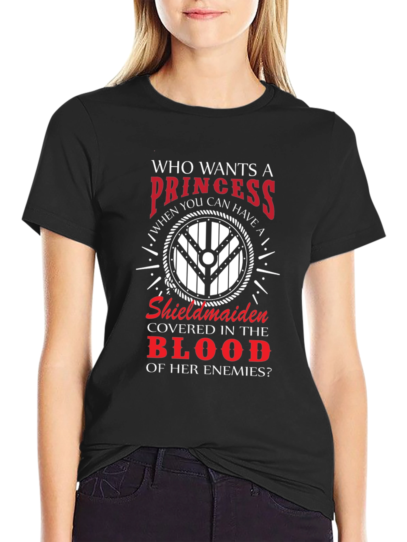 Viking Shieldmaiden T-Shirt - Princess Alternative Warrior Design