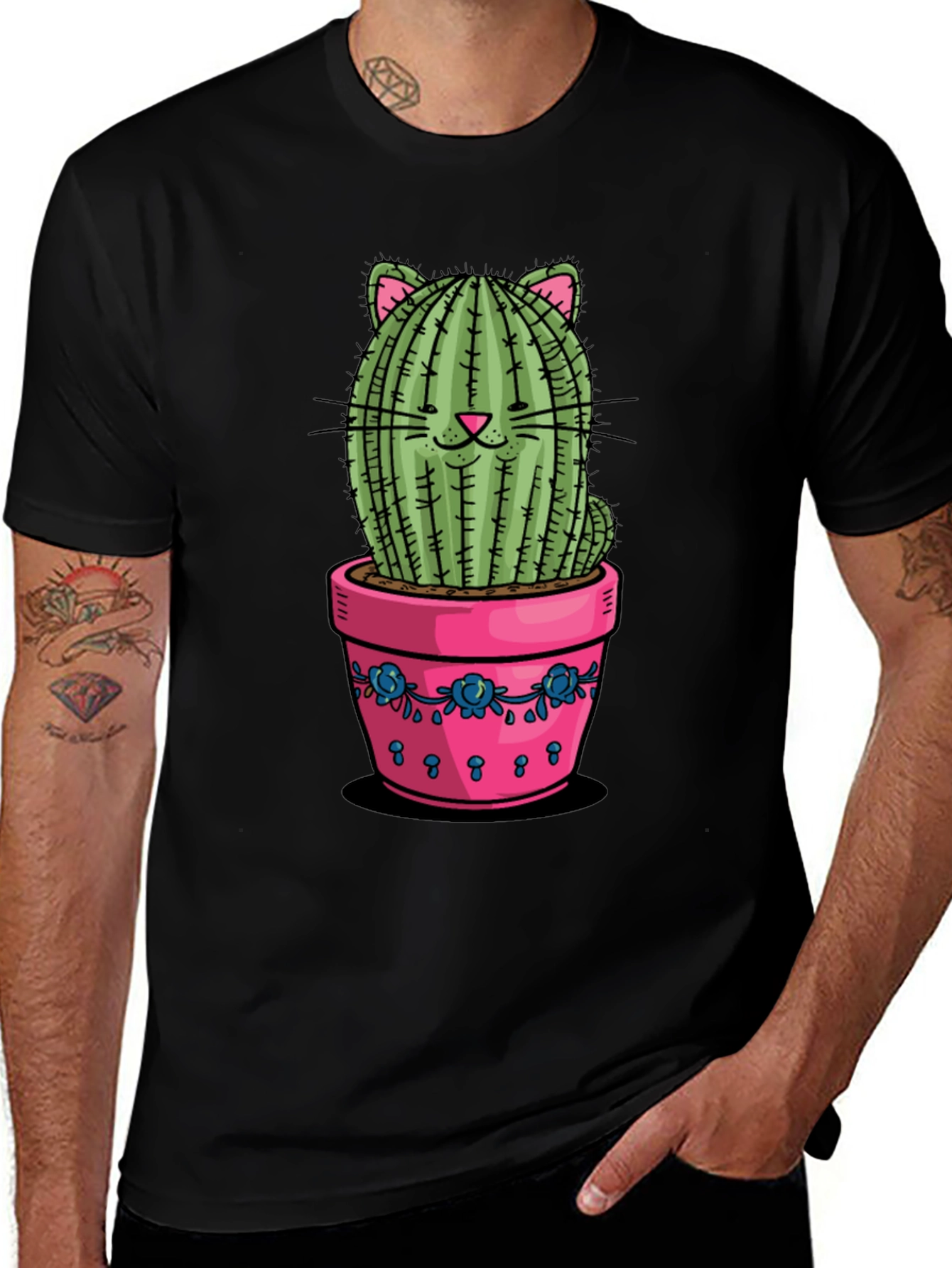 Cat Cactus Potted T-Shirt