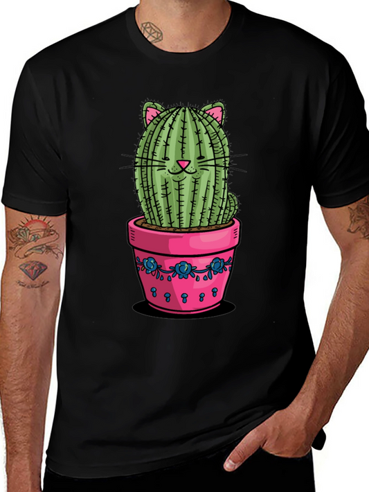 Cat Cactus Potted T-Shirt