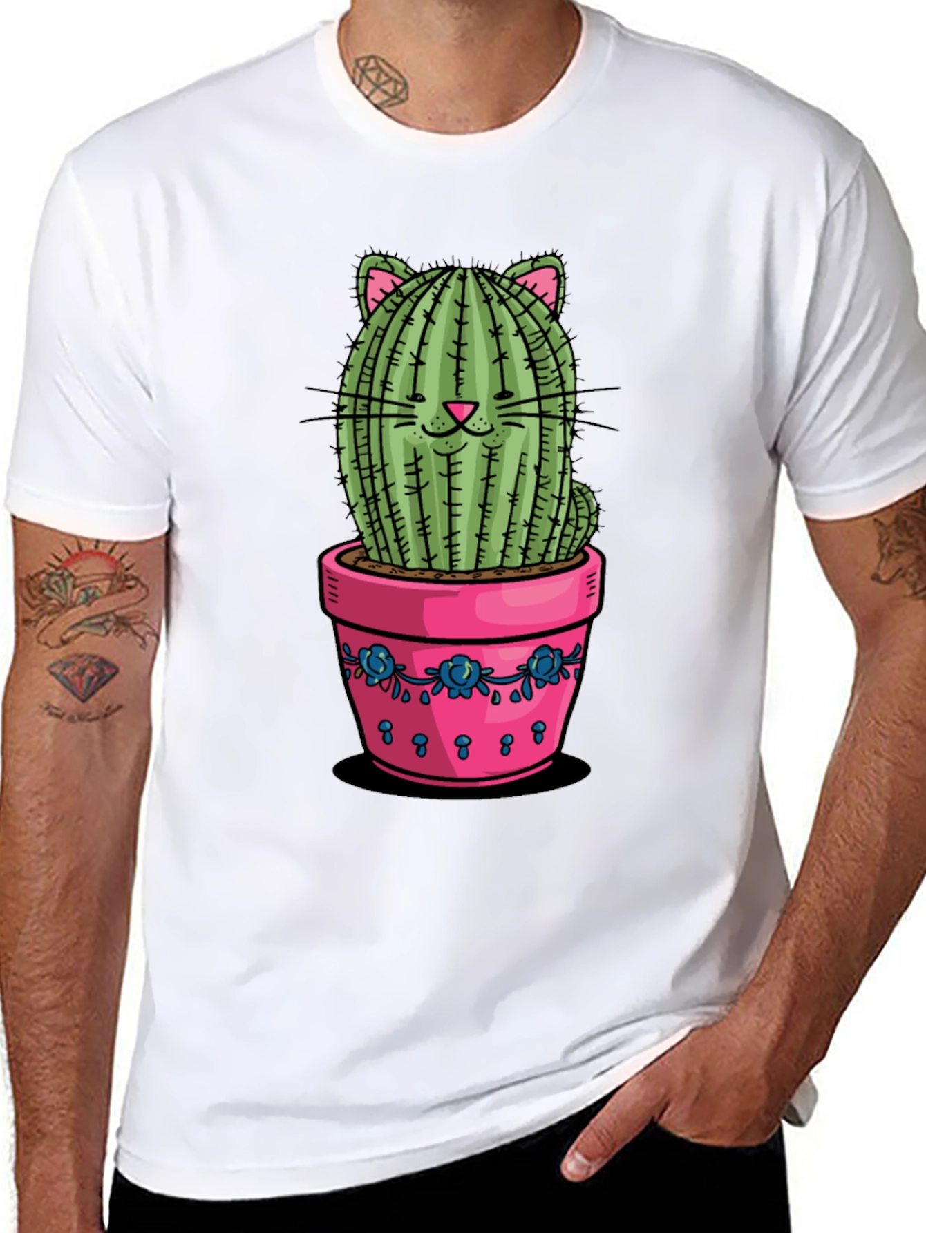 Cat Cactus Potted T-Shirt