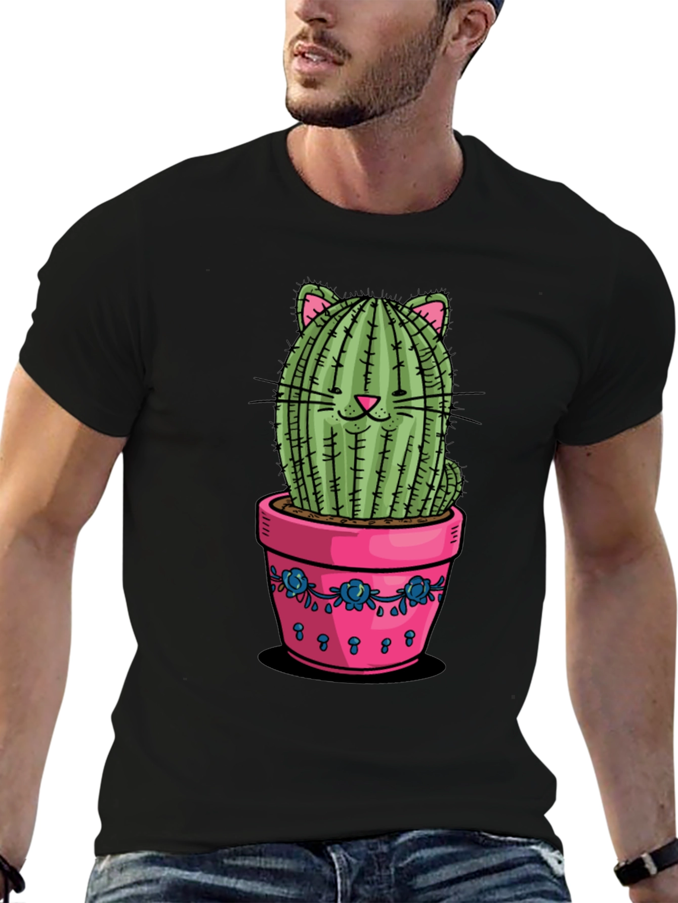 Cat Cactus Potted T-Shirt