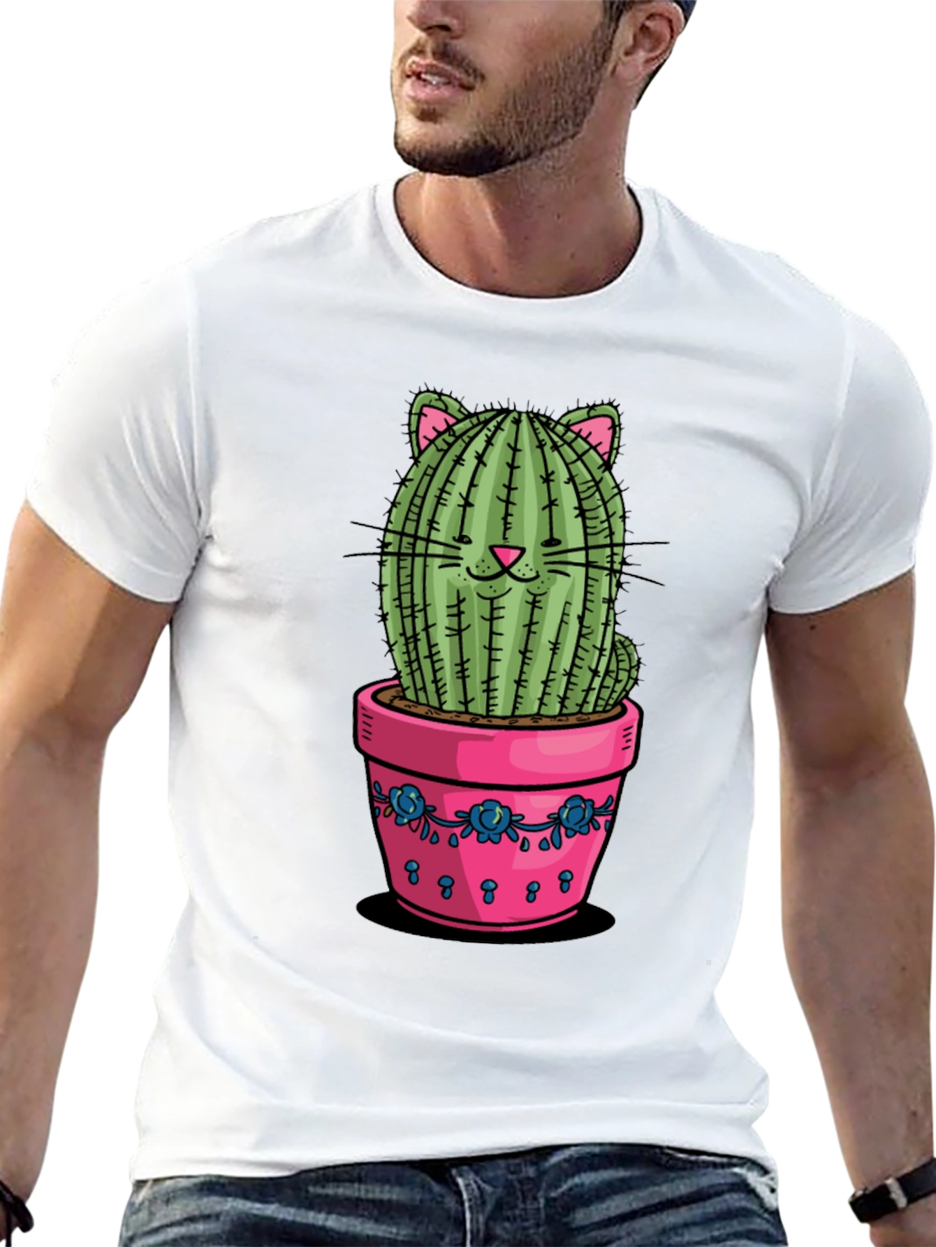 Cat Cactus Potted T-Shirt
