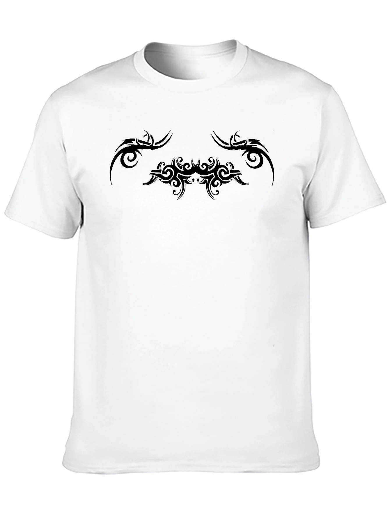 Tribal Tattoo Style Graphic Tee - Black
