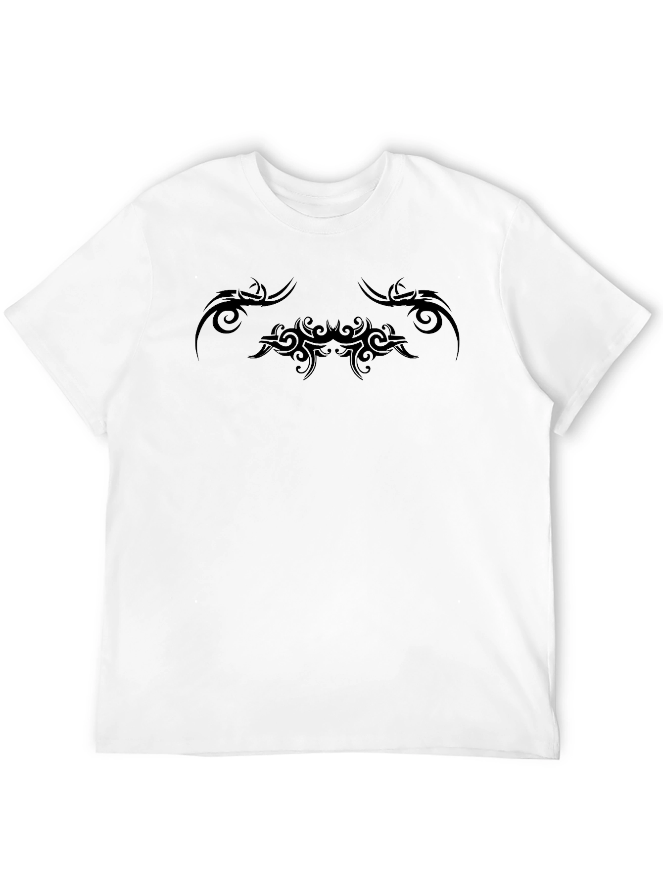Tribal Tattoo Style Graphic Tee - Black